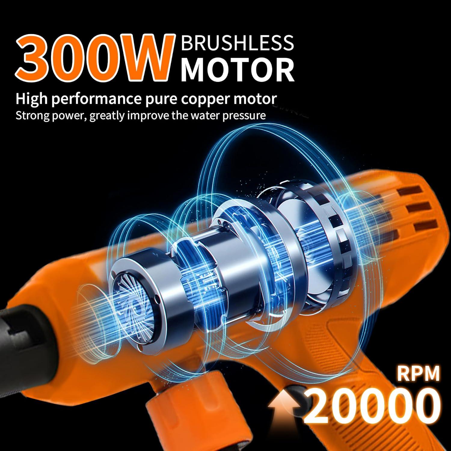 Lavadora a Presión Inalámbrica VLAIAN 1200PSI 4Ah 6 en 1