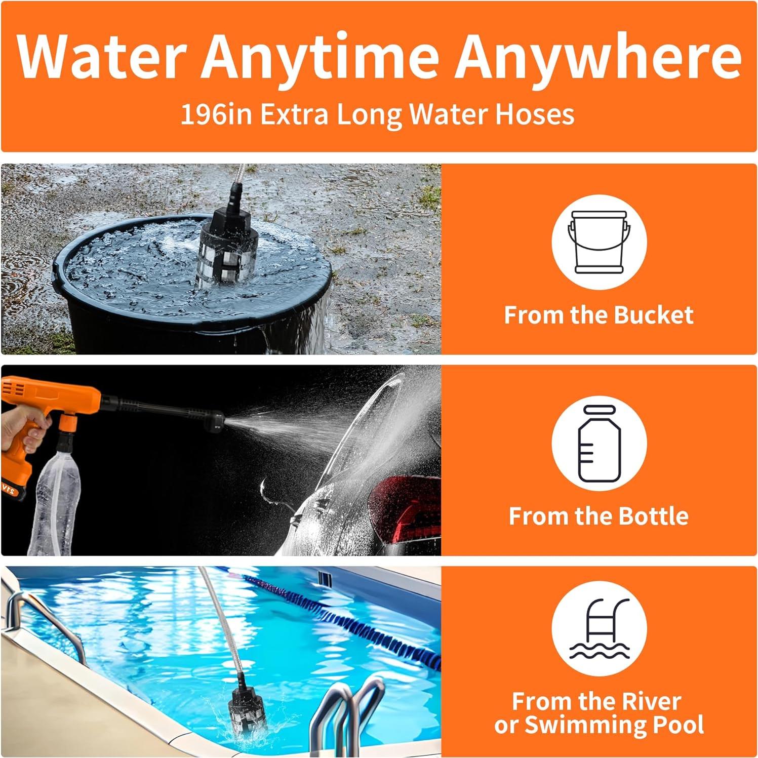 Lavadora a Presión Inalámbrica VLAIAN 1200PSI 4Ah 6 en 1