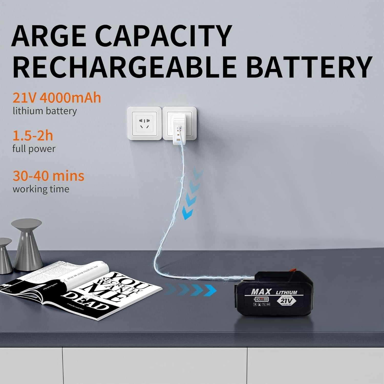 Lavadora a Presión Inalámbrica VLAIAN 1200PSI 4Ah 6 en 1