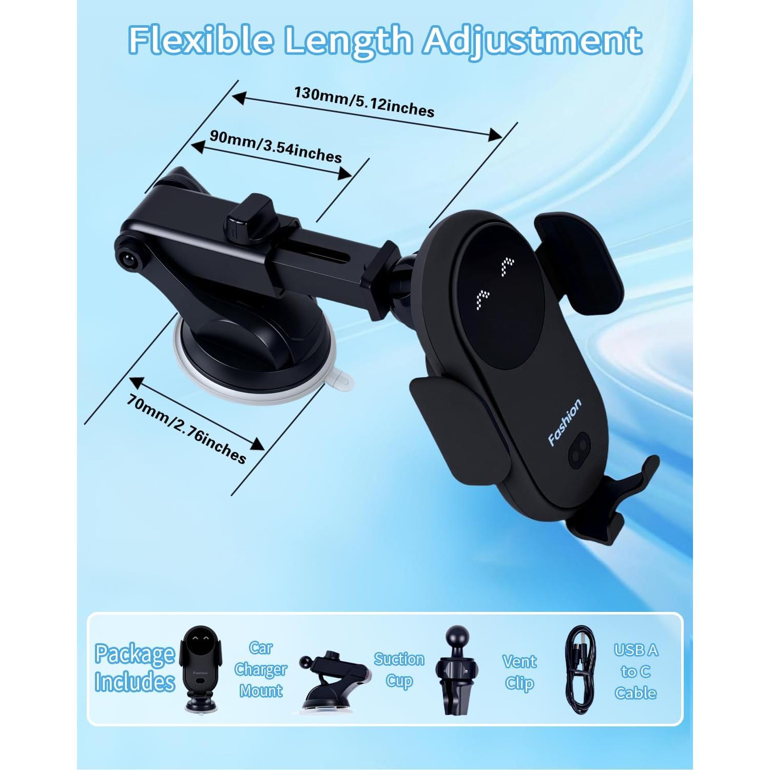 Cargador Inalámbrico para Auto Aendern 15W con Soporte 3 en 1