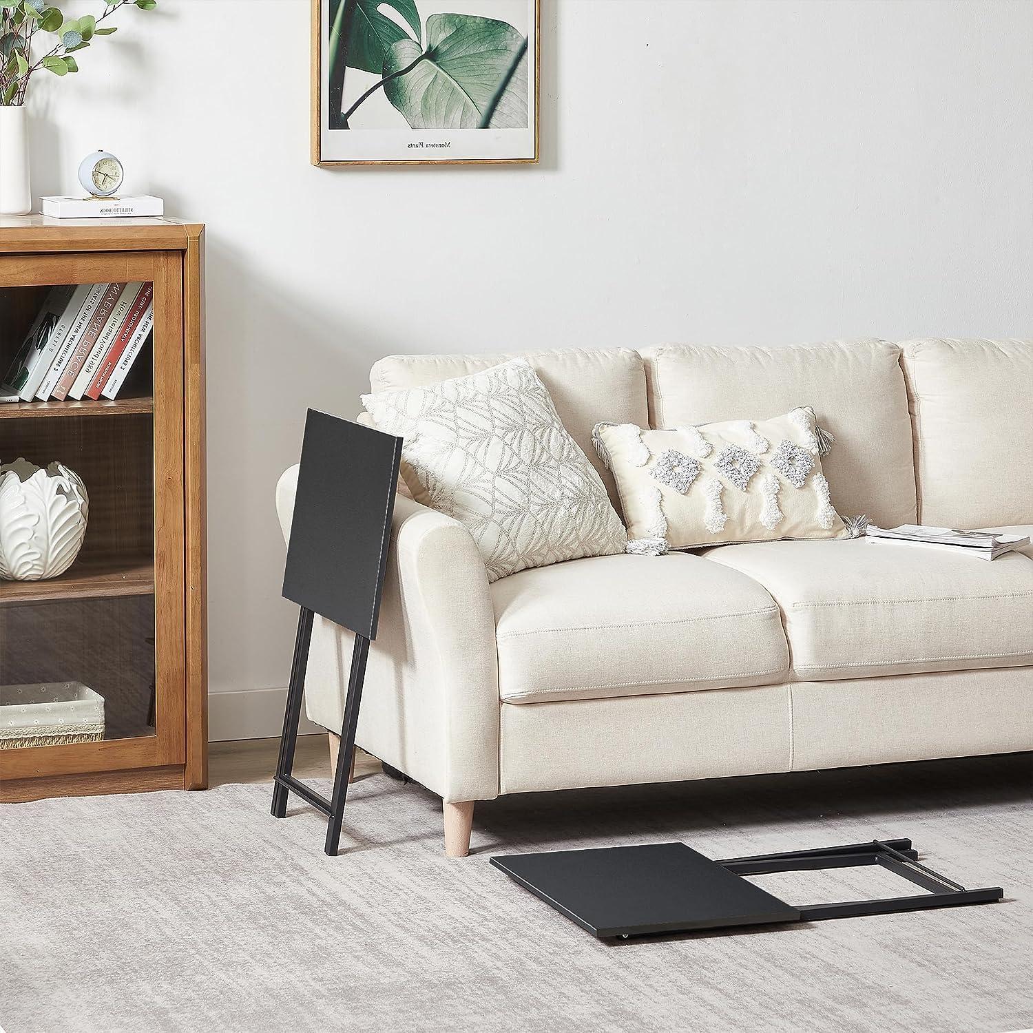 Bandeja de TV Plegable VECELO Set de 2 Negro con Soporte