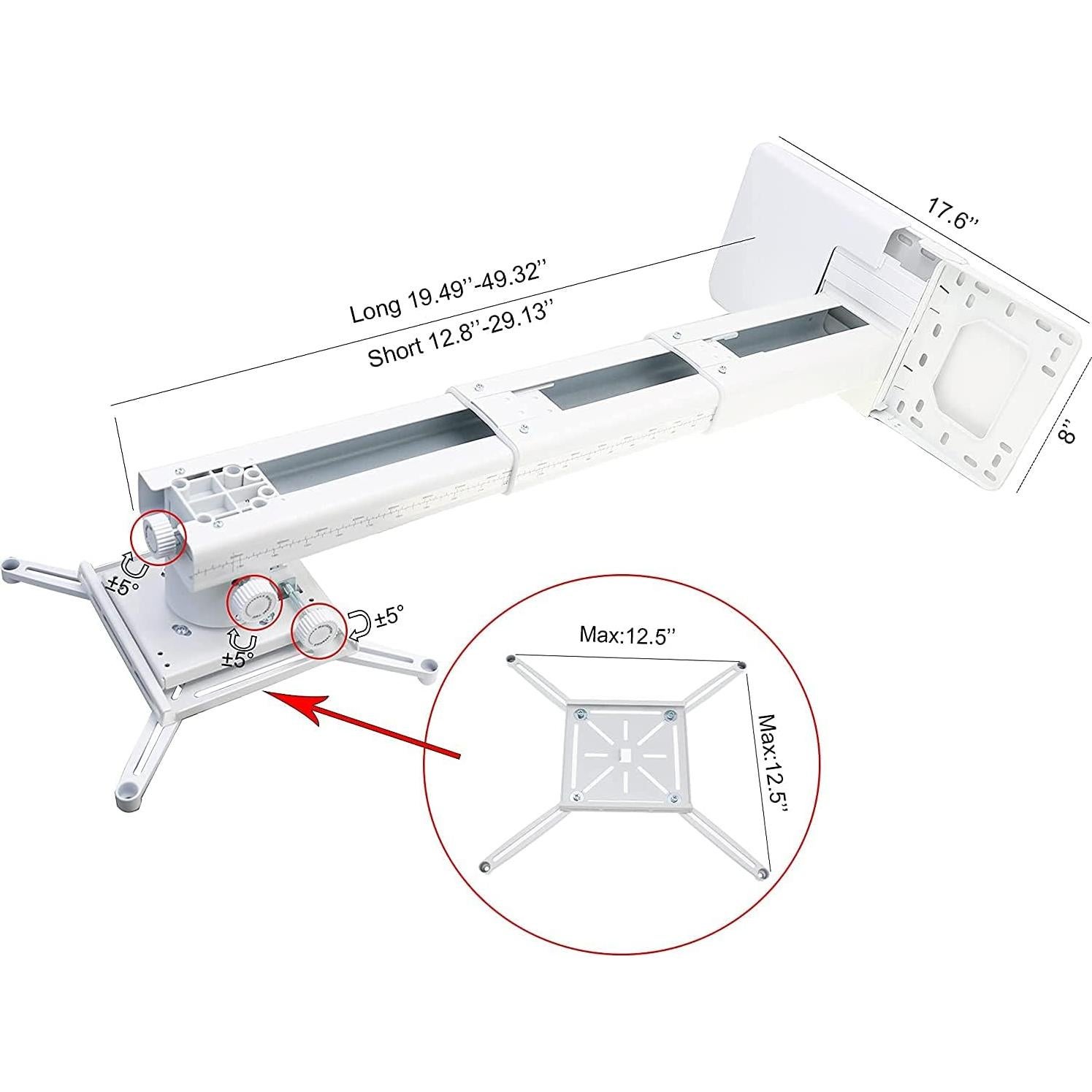 Soporte de Pared para Proyector N/C Telescópico Ajustable 9.98kg
