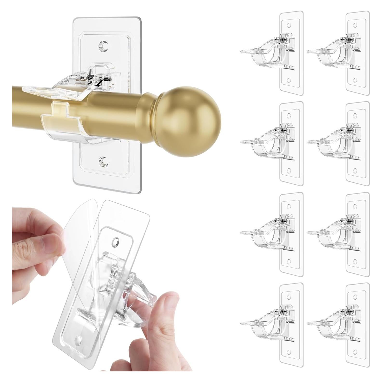 Soportes Adhesivos para Varillas de Cortina Goabroa - 8 Piezas