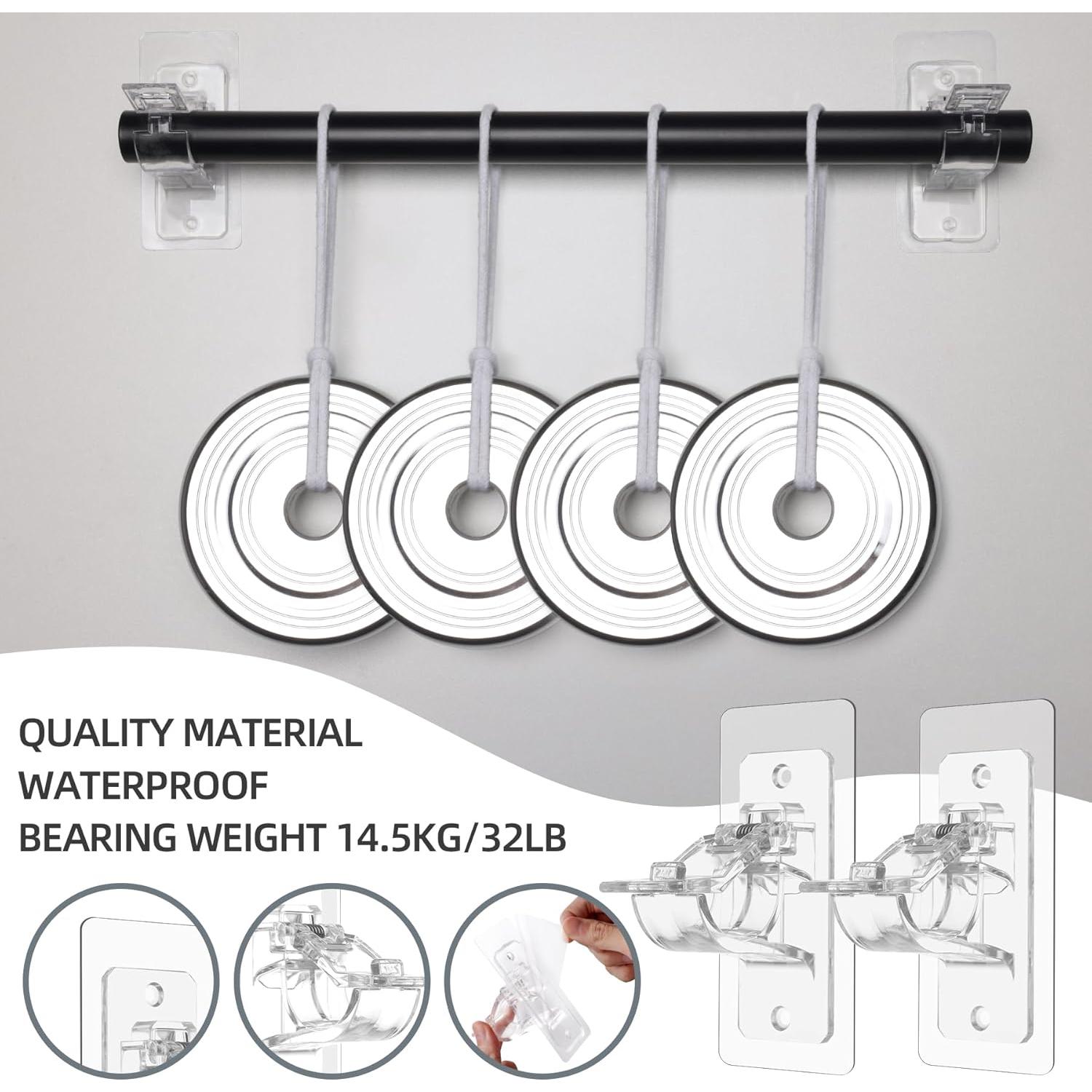 Soportes Adhesivos para Varillas de Cortina Goabroa - 8 Piezas