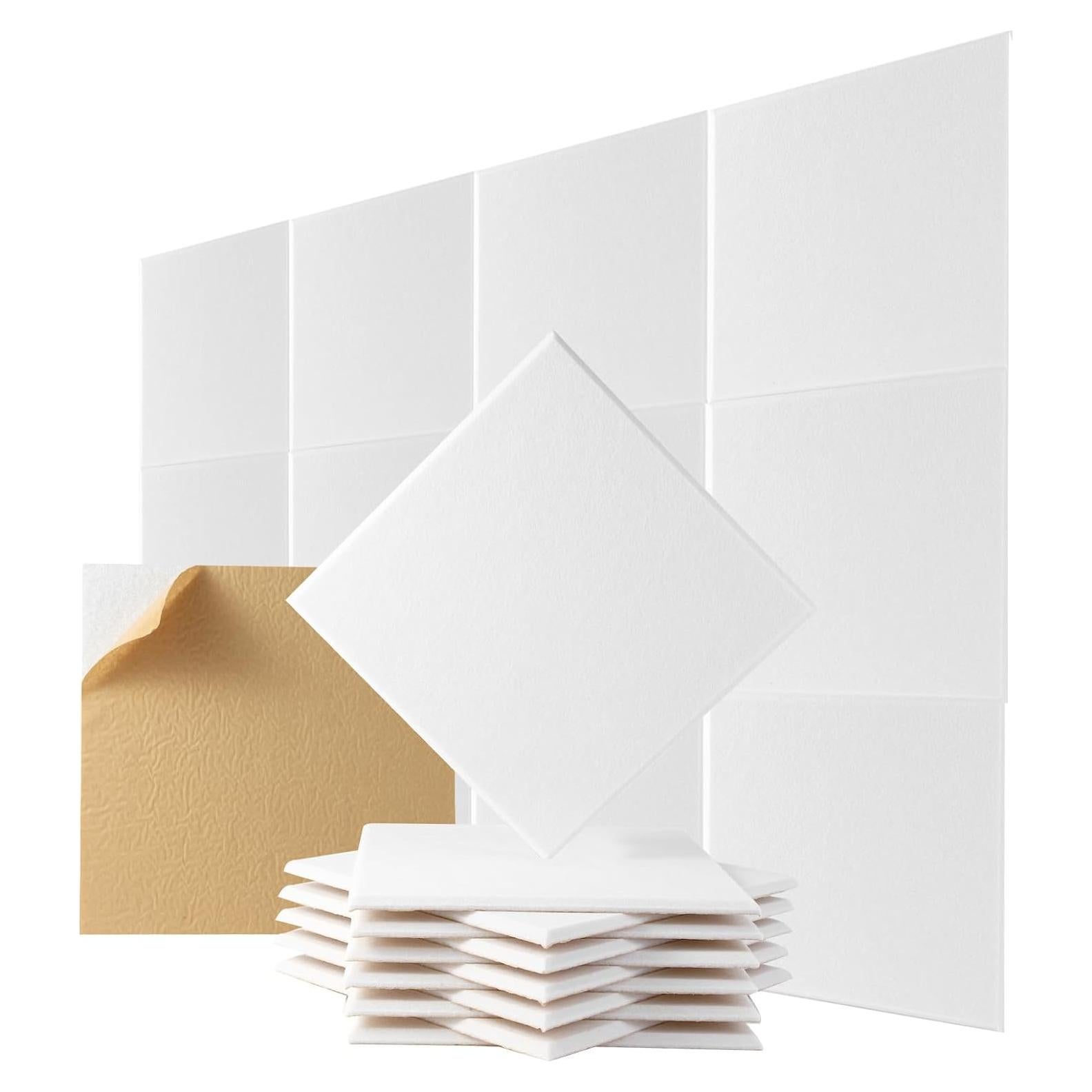 Paneles Acústicos Durbles - Aislamiento de Sonido 12 Piezas Blanco