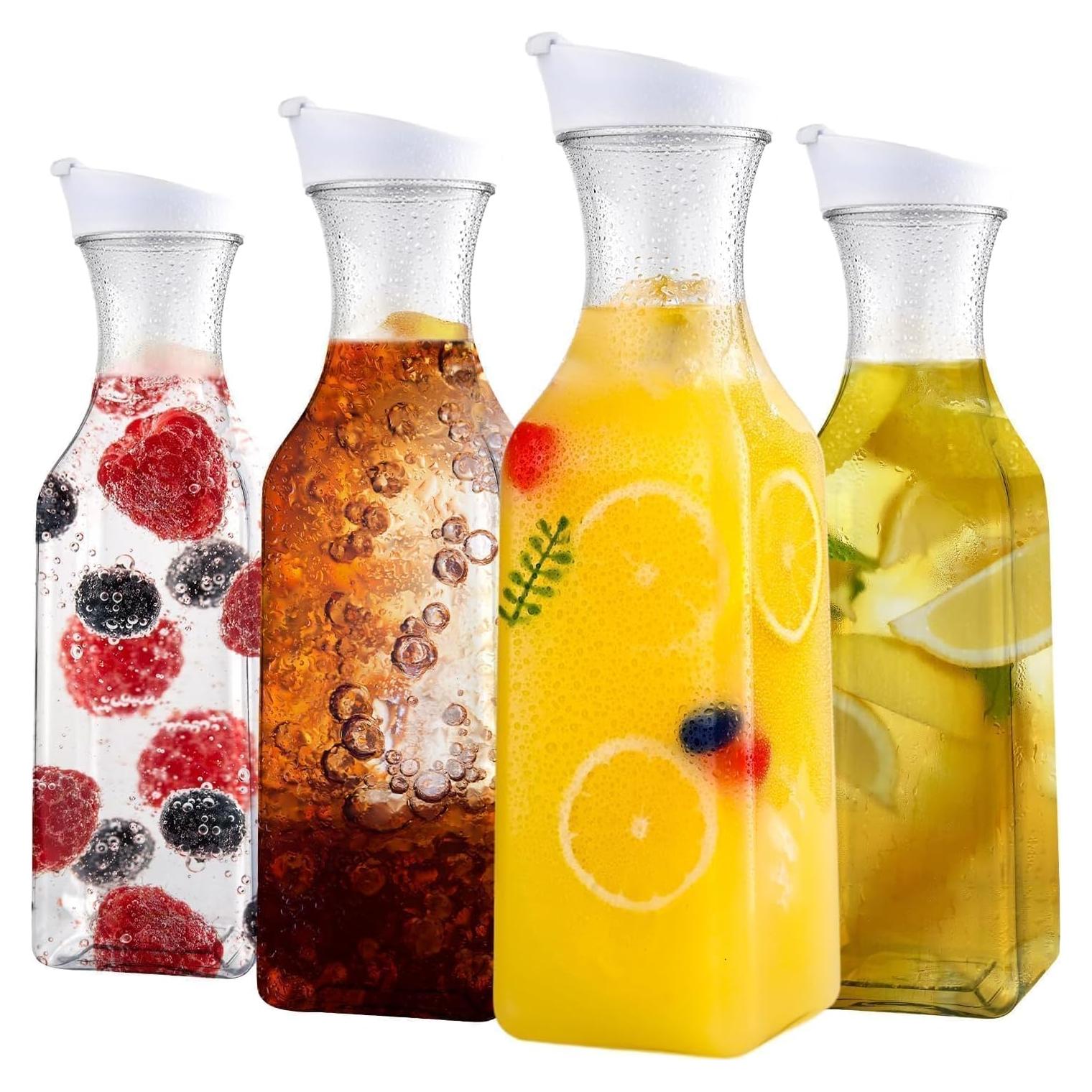 Juego de 4 Jarras de Plástico ZWYSLFCY 1.4L con Tapa