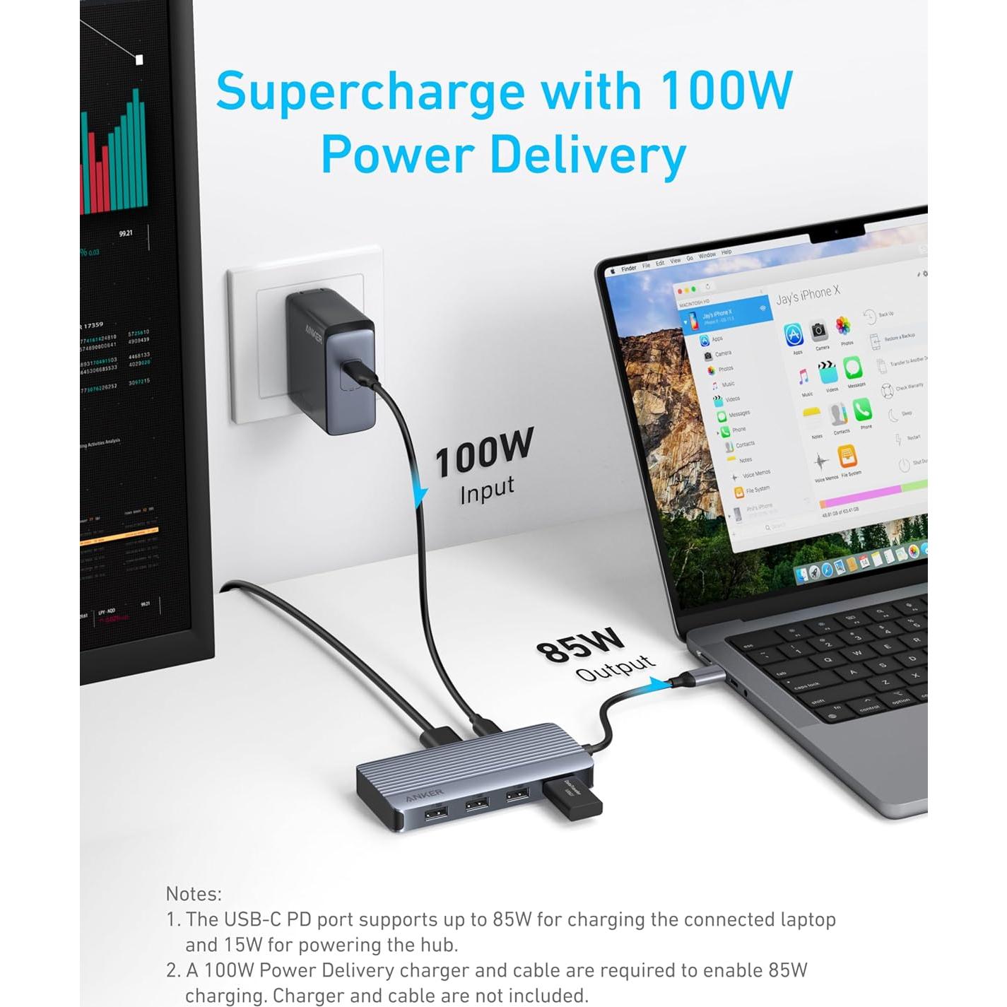 Hub USB-C Anker 7-en-1 Doble HDMI 100W 10Gbps