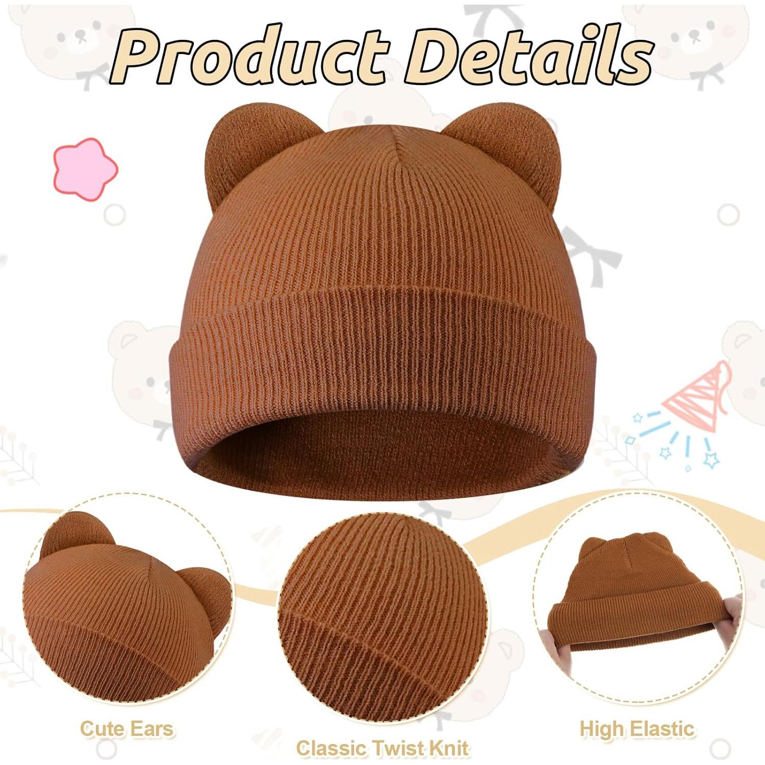 Gorros de Invierno Prematuros Jeyiour 4 Pcs Algodón Lazo