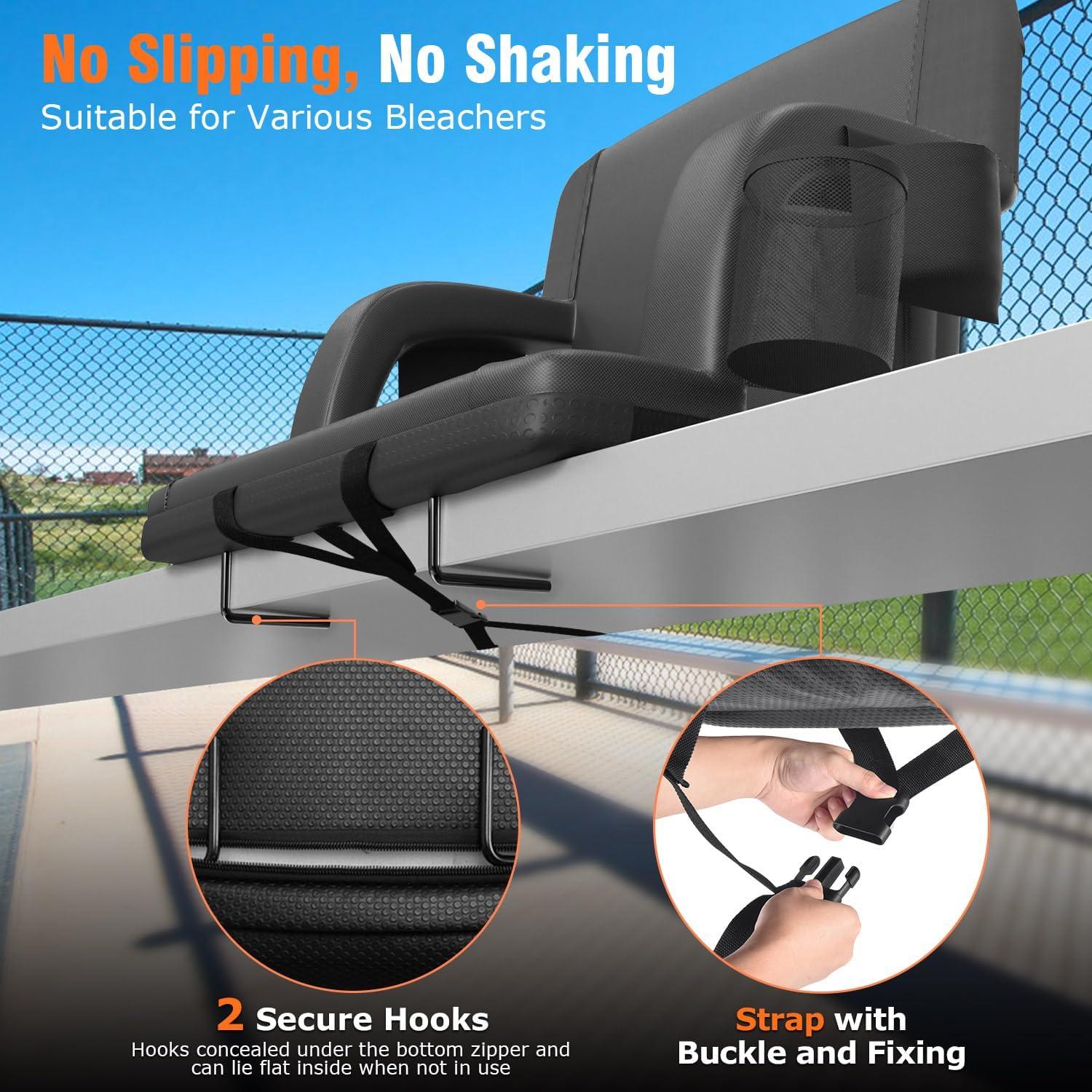 Asiento de Estadio Calentado Suteck HST-53.3cm Negro 5 Bolsillos