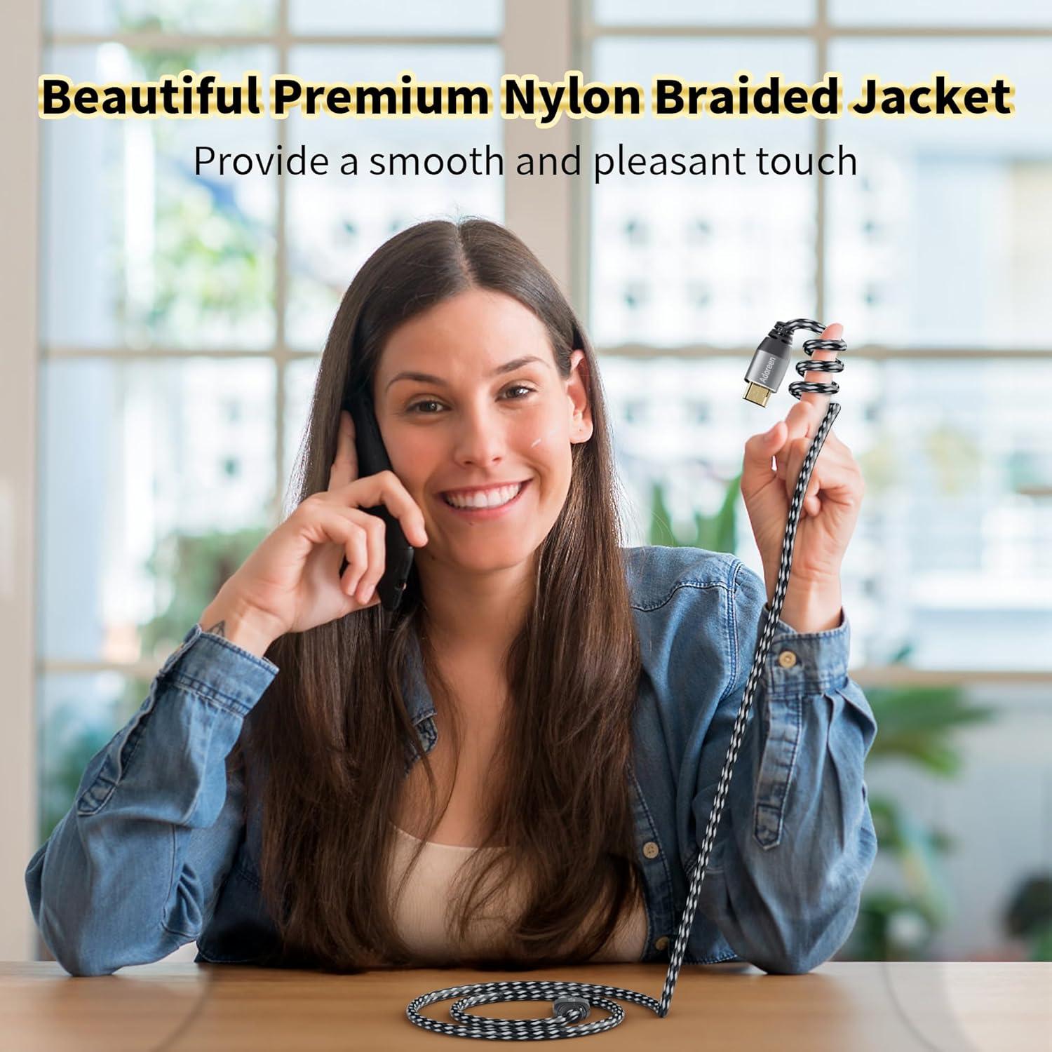 Cable HDMI 4K 1.5 Pies Adoreen 2 Paquete Alta Velocidad 18Gbps