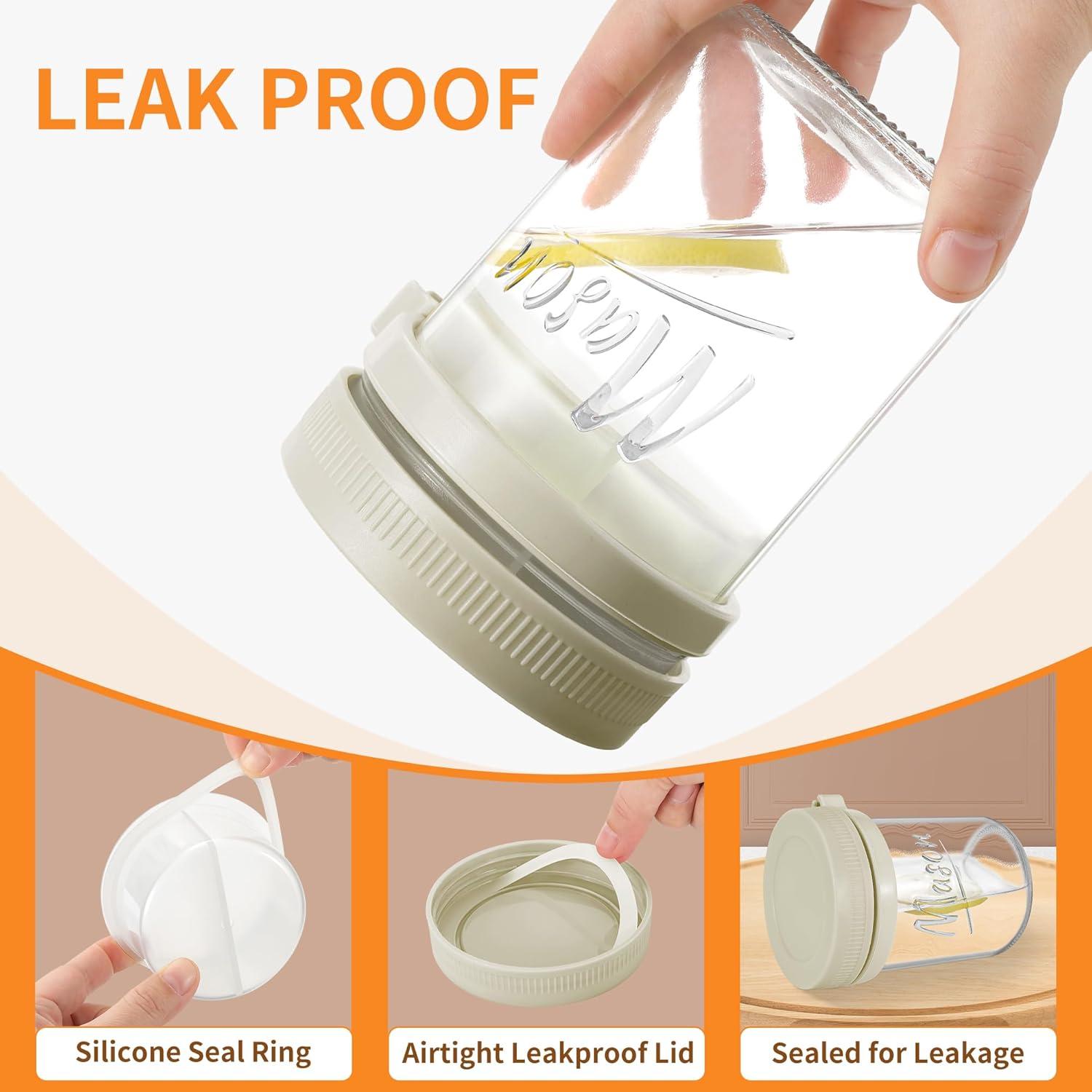 Paquete de 2 Tarros de Vidrio Herméticos 16 oz Xyptorix