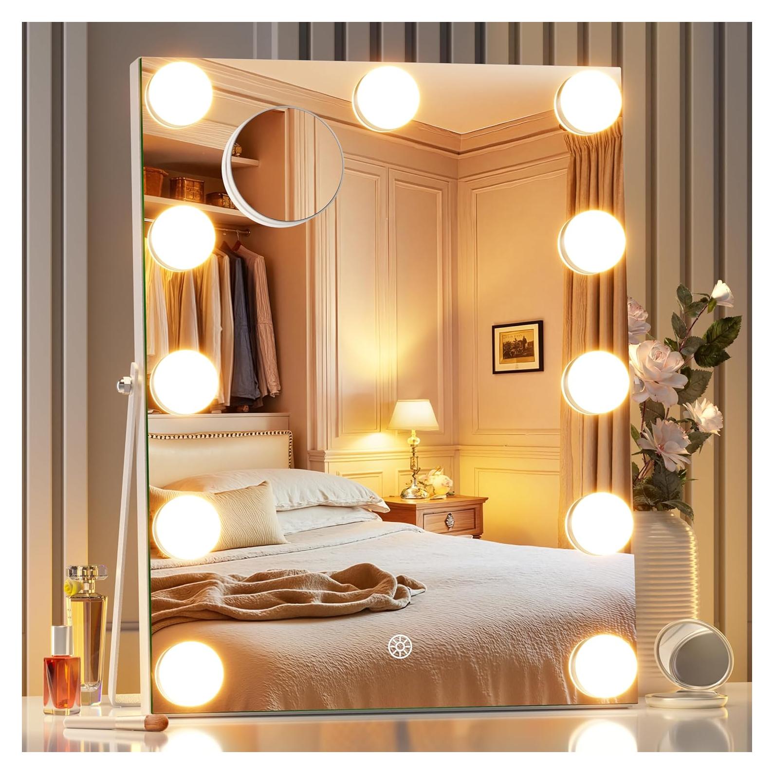 Espejo de Vanity MINISO con Luces y Altavoz Bluetooth 27x35 cm