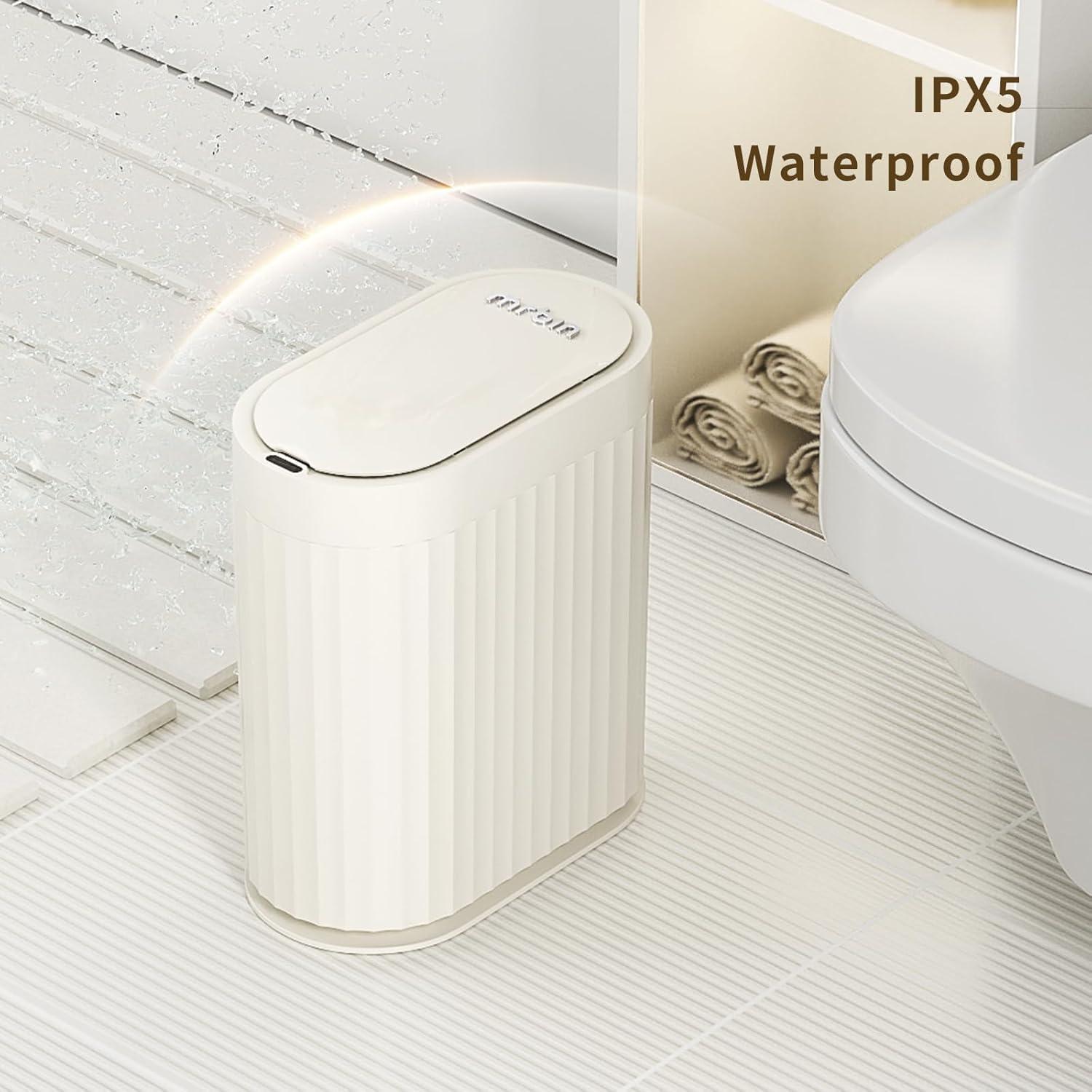 Cubo de Basura Automático MRBIN 2 Galones Blanco Crema