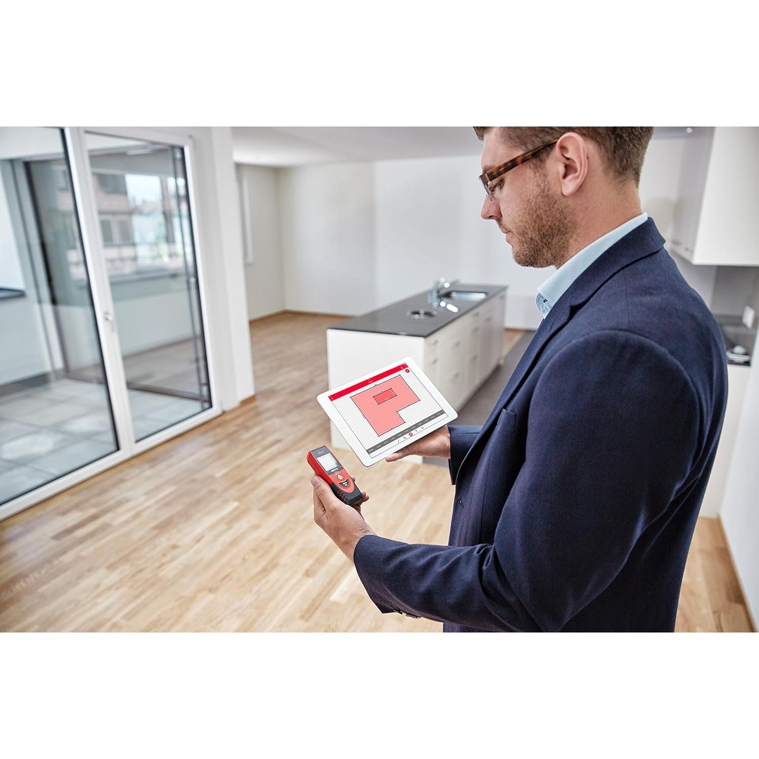 Leica DISTO D1 Medidor Láser 36.58m Bluetooth Rojo