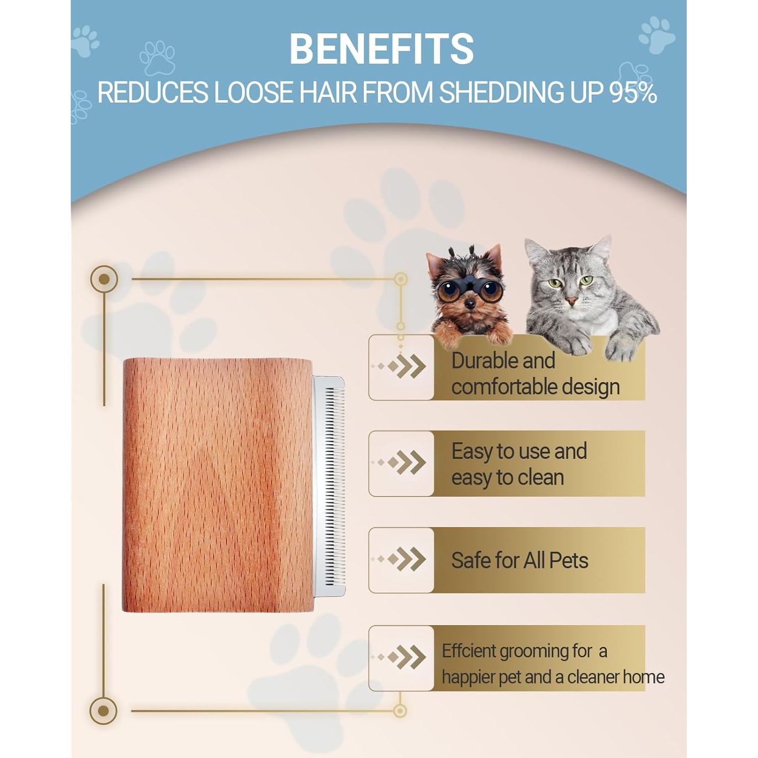 Cepillo Deshedding para Perros y Gatos KAIFONG - S (7.62 cm)