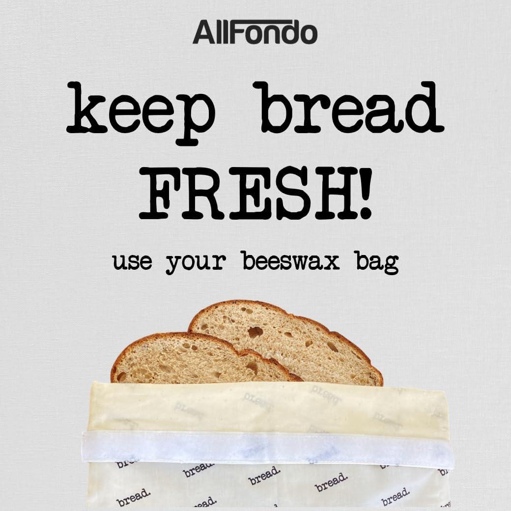 Bolsas de Pan de Cera de Abeja Reutilizables ALLFONDO - 2 Piezas