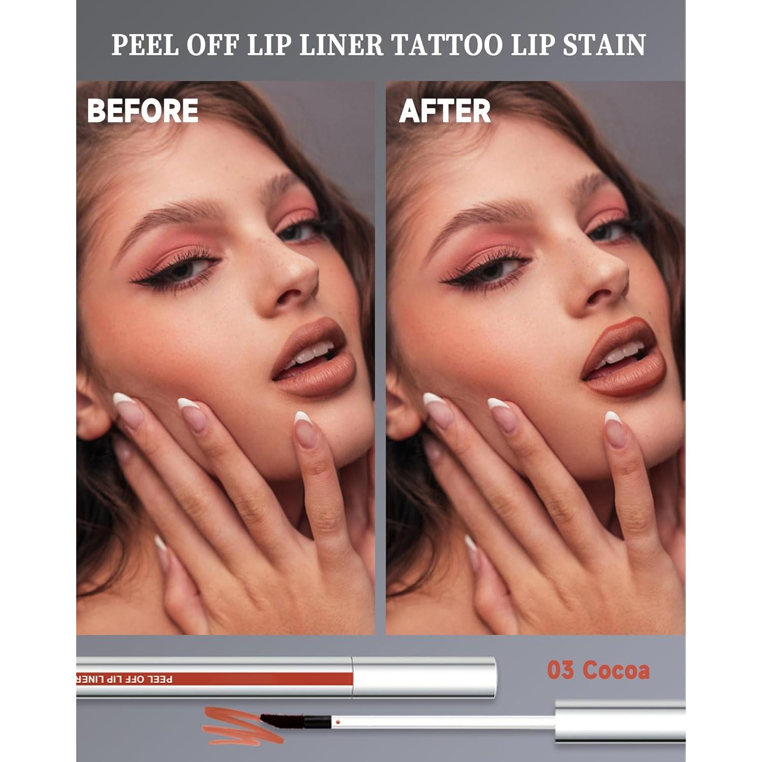 Juego de 3 Lápices Labiales Peel Off Larga Duración - Alta Pigmentación