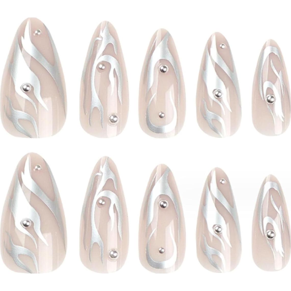 Uñas Postizas Largas Stiletto Acrílicas DANMANR 24PCS