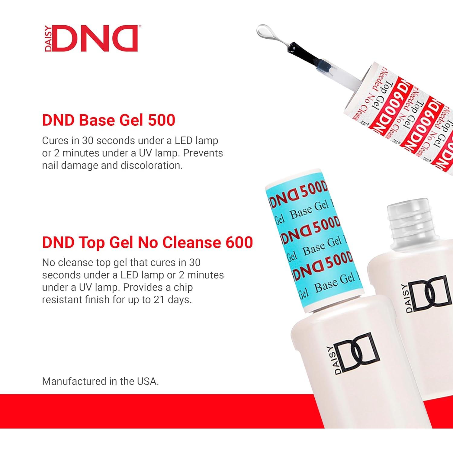 Conjunto Esmalte en Gel UV/LED DND Base y Top Coat 15ml