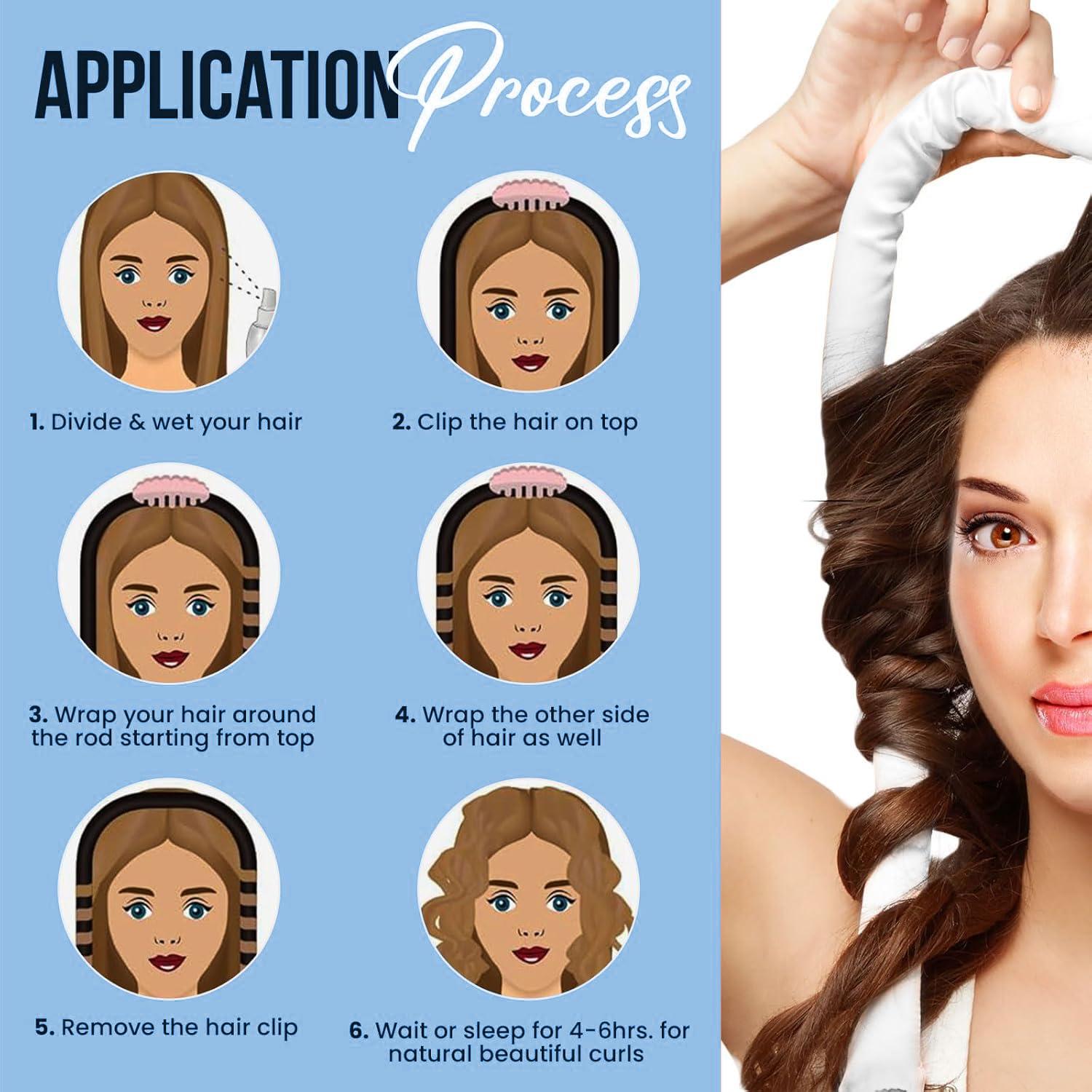 Rizador de Cabello Sin Calor KAV - Set de Satén 4 en 1