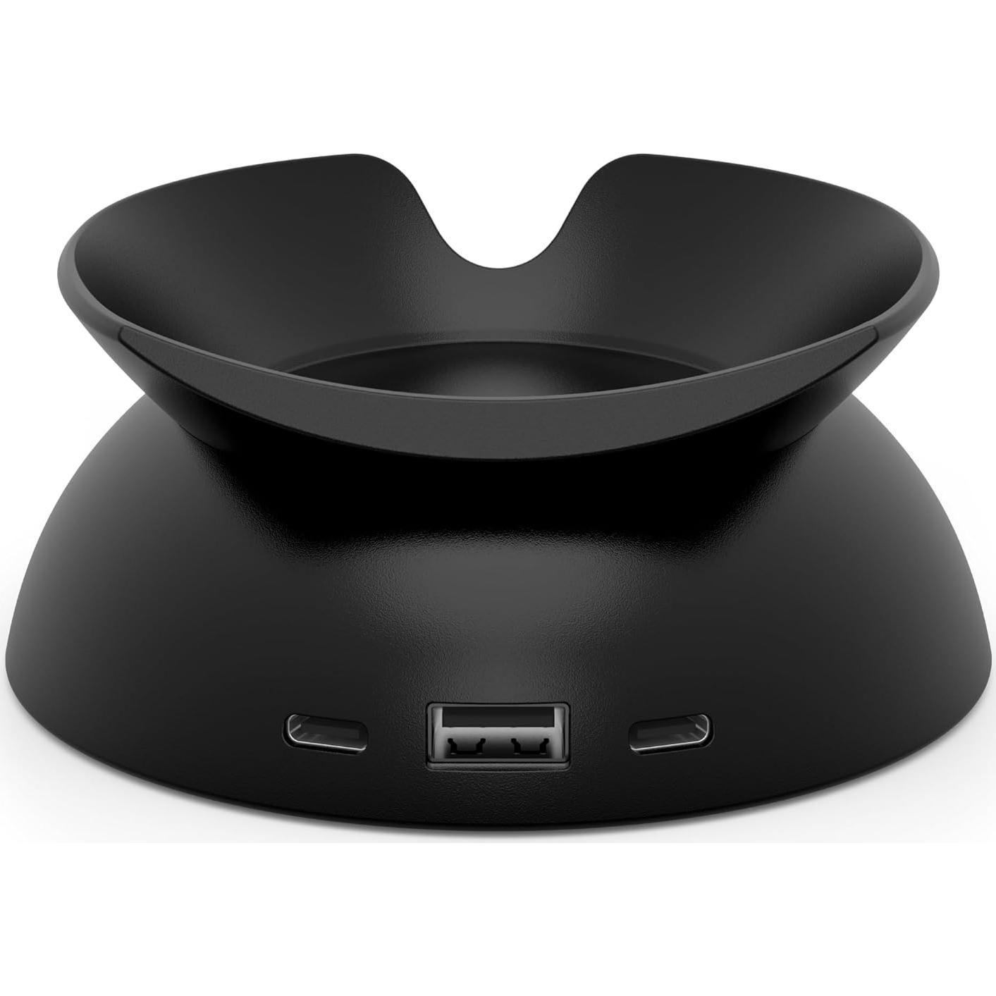 Echo Spot Bundle: Includes Echo Spot (2024 Release) | Black & Made for Amazon Stand with USB-C and USB-A Charging Ports | Black