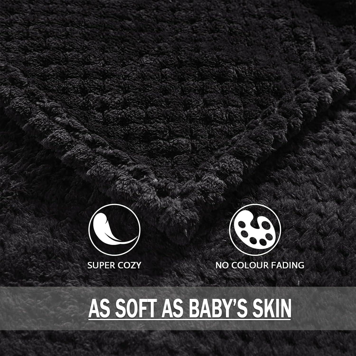 Manta de Forro Franela Exclusivo Mezcla 127x178 cm Negra