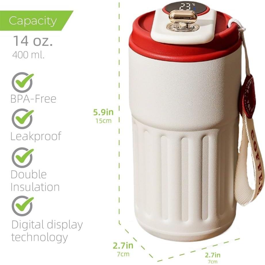 Taza de Viaje Aislada al Vacío ZMHQLPDZ 450ml Rojo