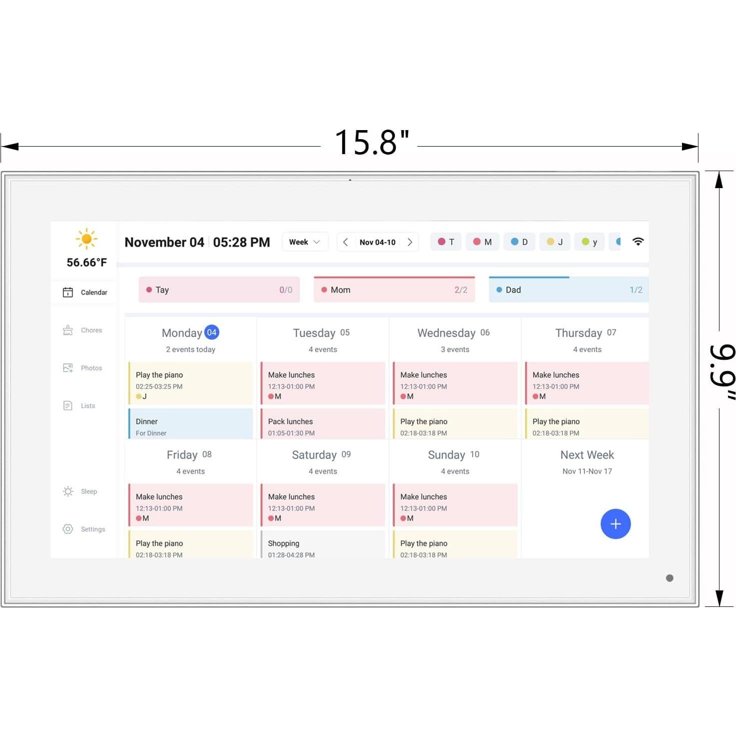 Calendario Digital SSA 15.6" Pantalla Táctil FHD WiFi