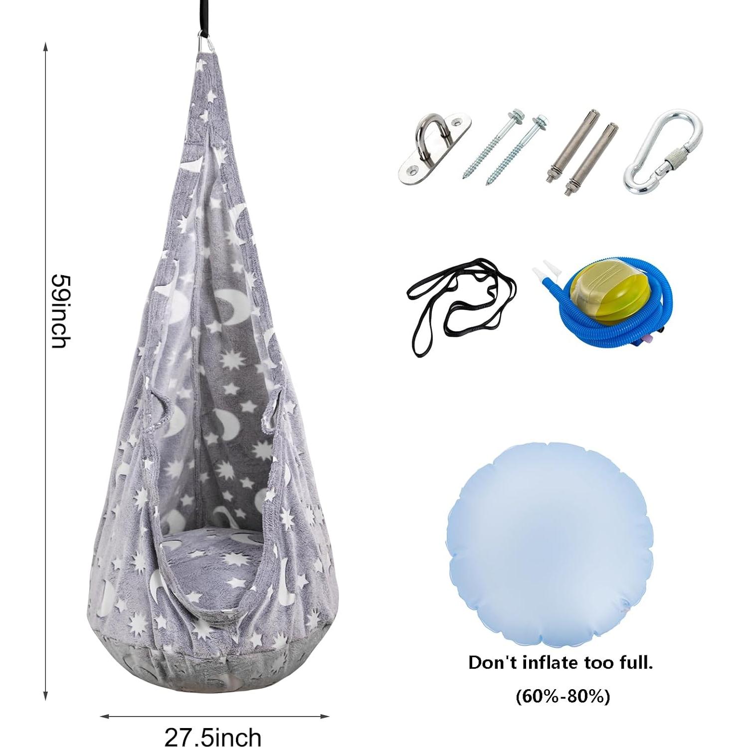 Silla de columpio sensorial ZAIXIA con cojín inflable 70x150cm