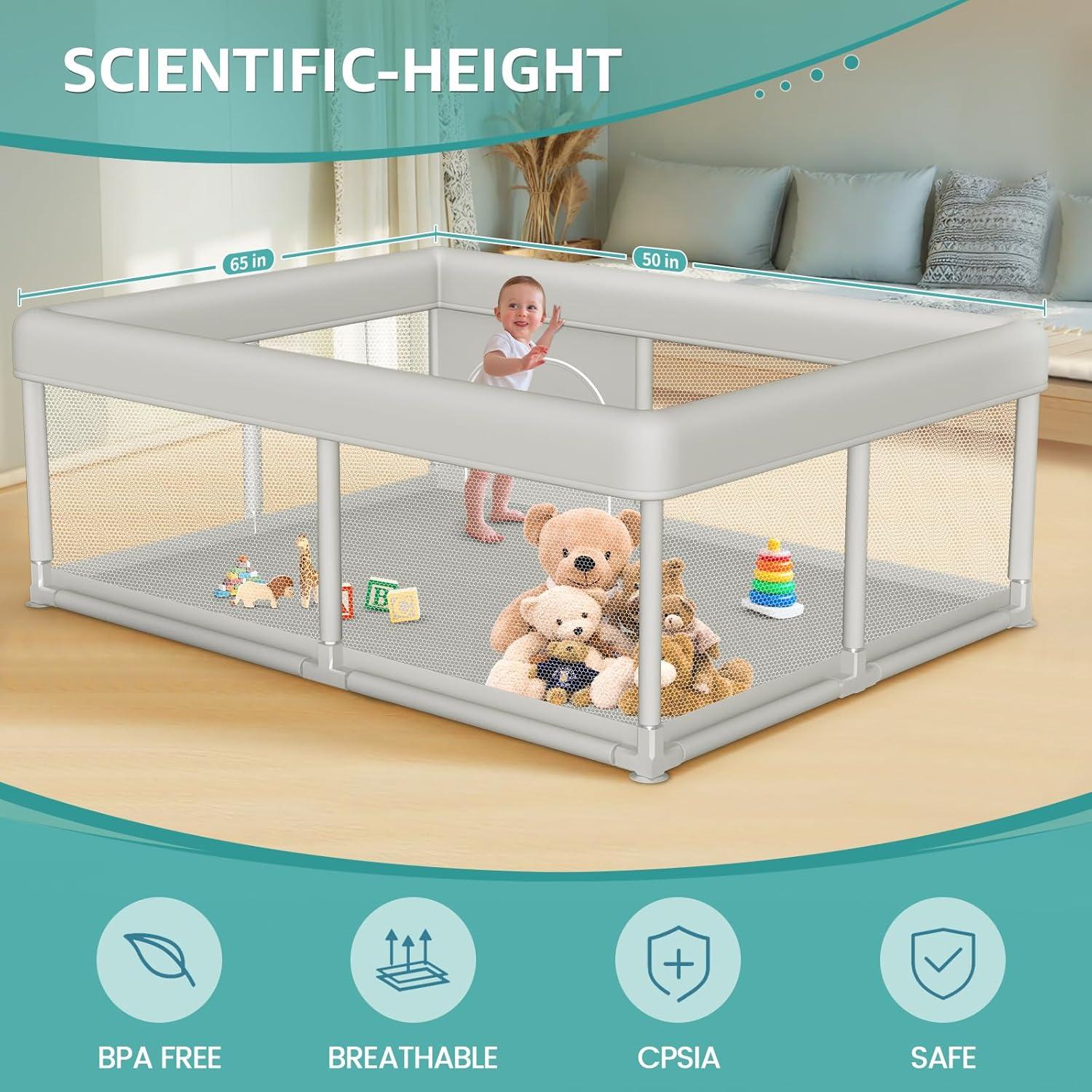 Parque Infantil Grande Hiaksedt 165x127 cm con Puerta Cremallera