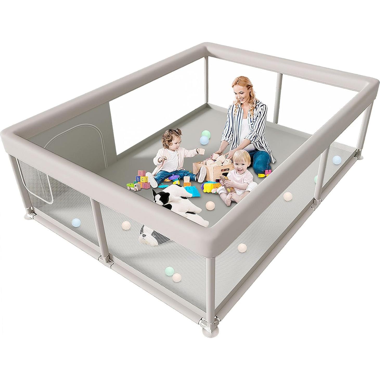 Parque Infantil Grande Hiaksedt 165x127 cm con Puerta Cremallera