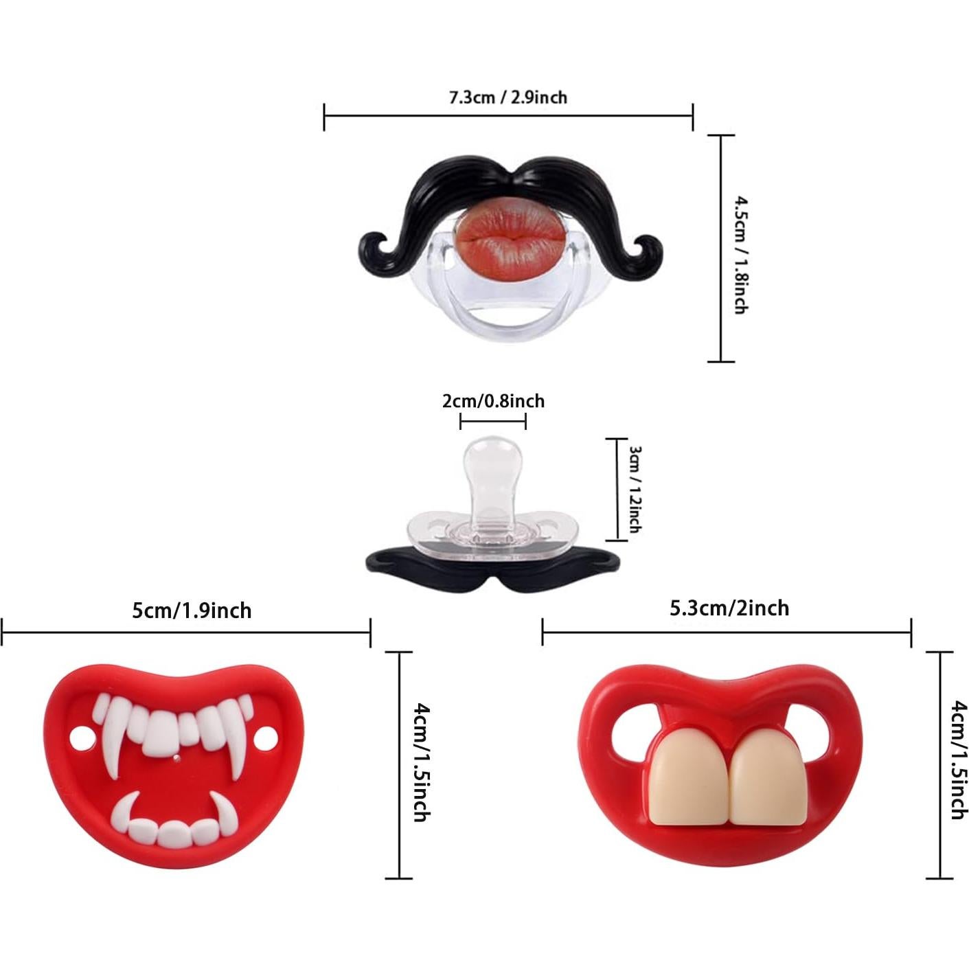 Chupetes Divertidos para Bebés Unisex - 3 Piezas de Silicona