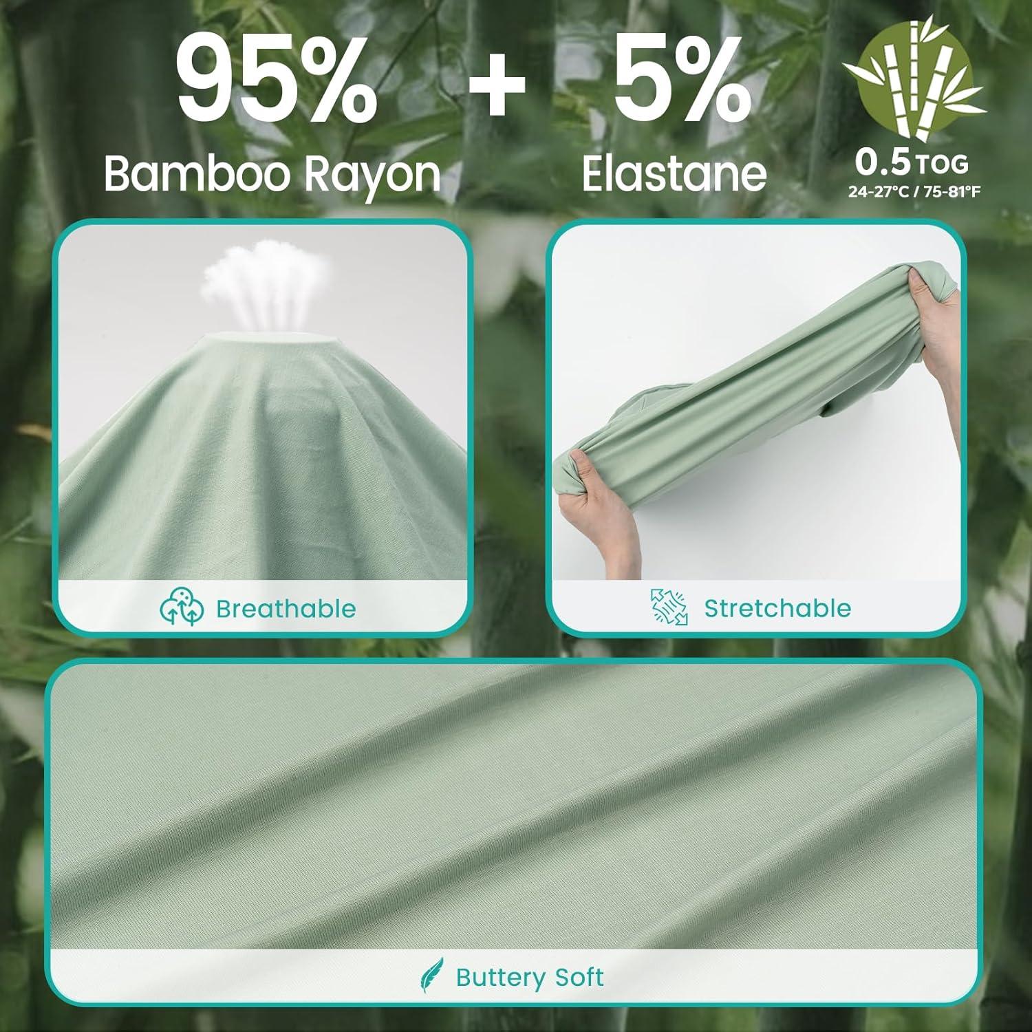 Saco de dormir de bambú Lilbestie 0-6 meses verde 0.5 TOG