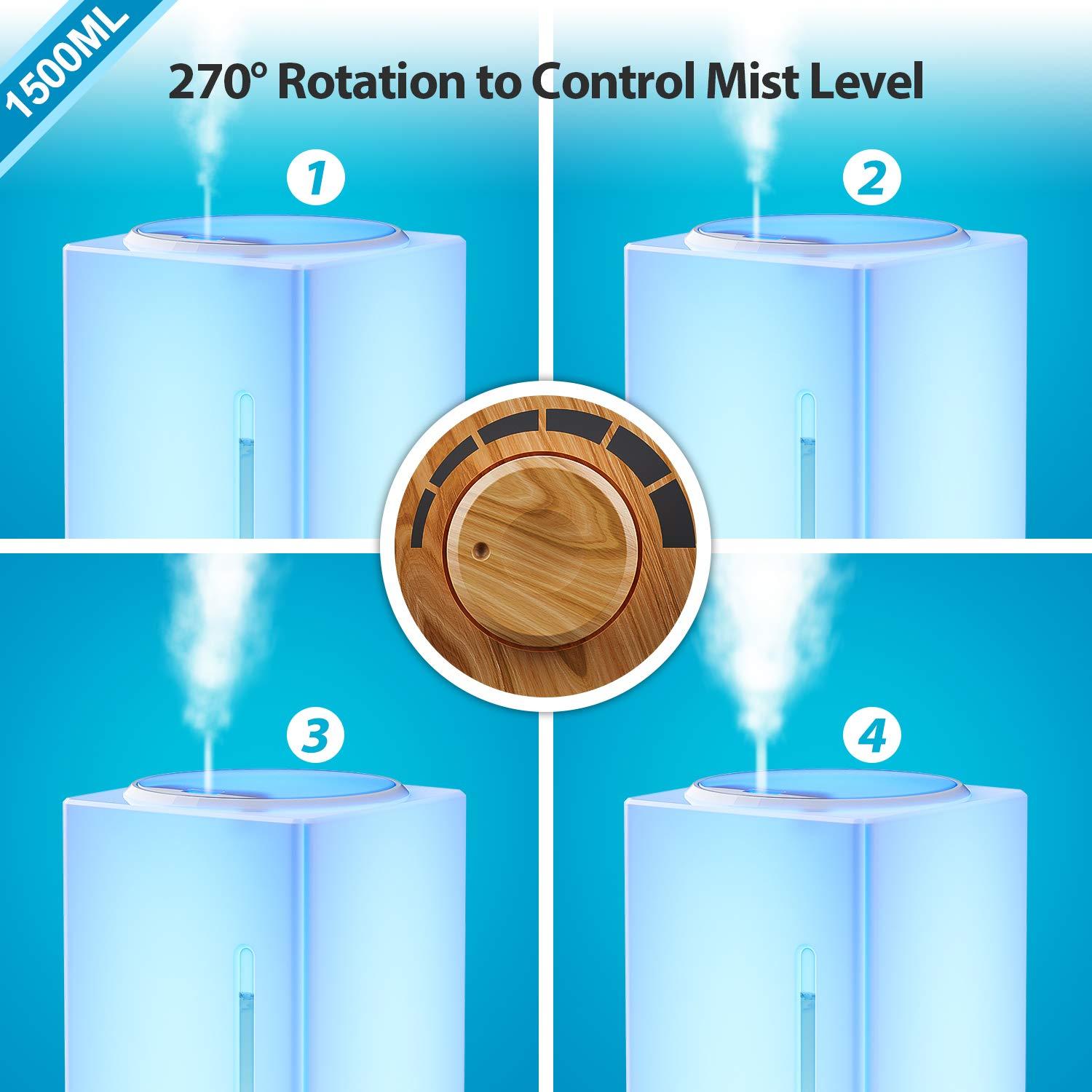 Difusor de Aceite Esencial Exqline 1500ml Madera Humidificador