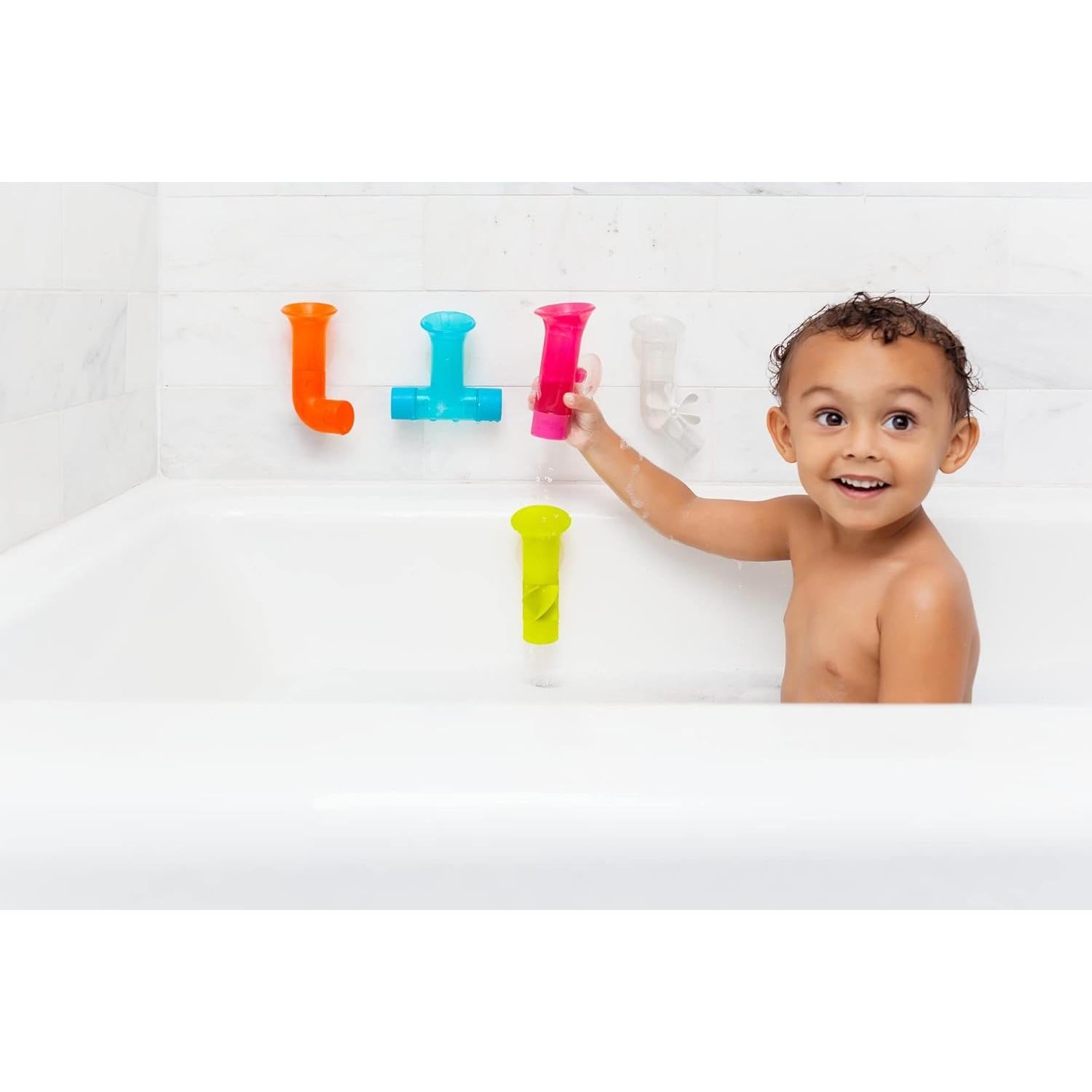 Juguetes de baño Boon Pipes - 5 piezas multicolor para bebés