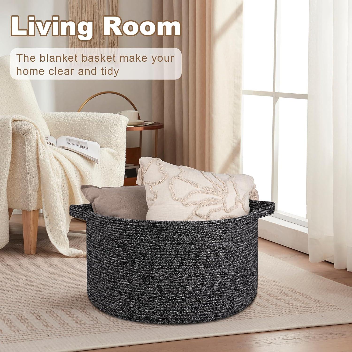 Cesta de Almacenamiento Grande Oiasket 57.8x57.8x33 cm Negra