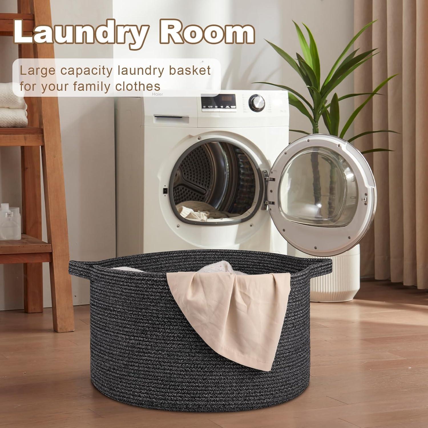 Cesta de Almacenamiento Grande Oiasket 57.8x57.8x33 cm Negra