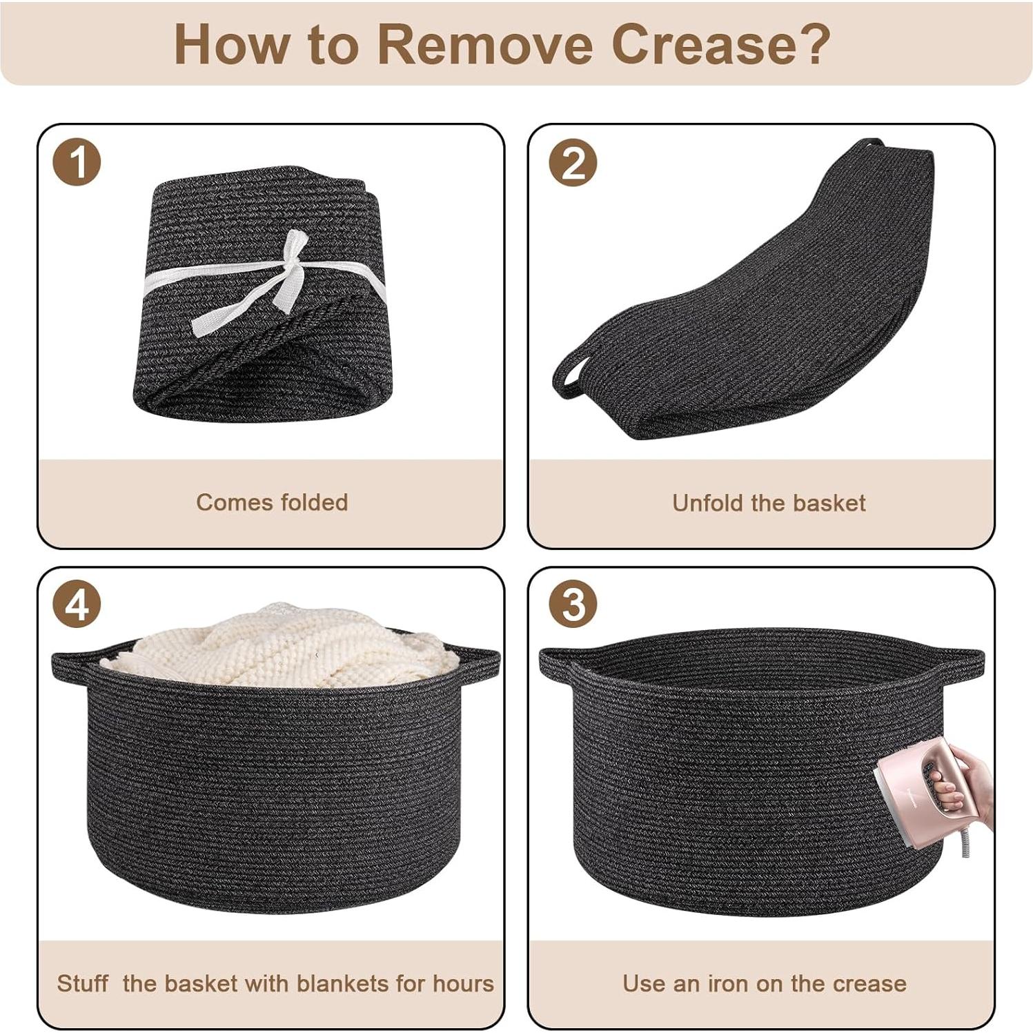 Cesta de Almacenamiento Grande Oiasket 57.8x57.8x33 cm Negra