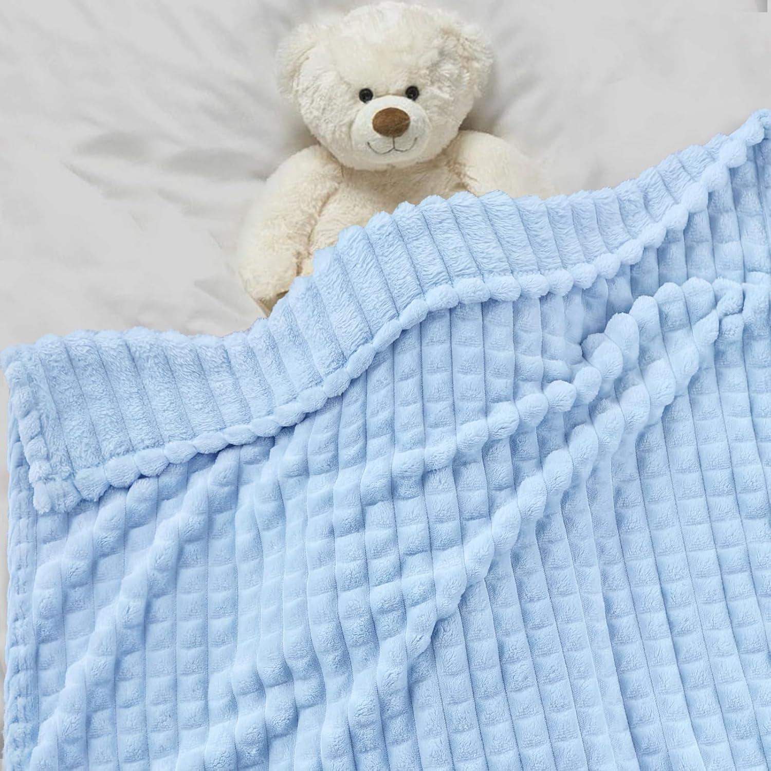 Manta Diamante HOMRITAR para Bebés 76x102 cm Azul Suave