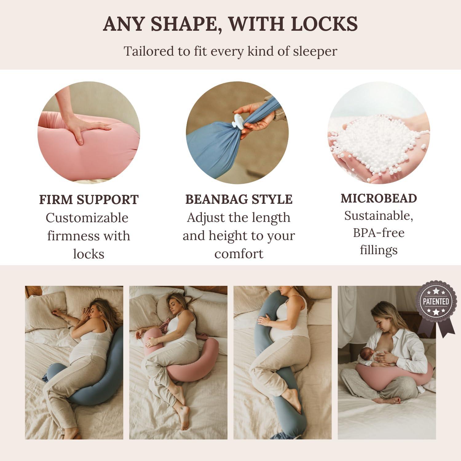 Almohada de Embarazo Cuddobaby 5-en-1 Refrigerante Azul