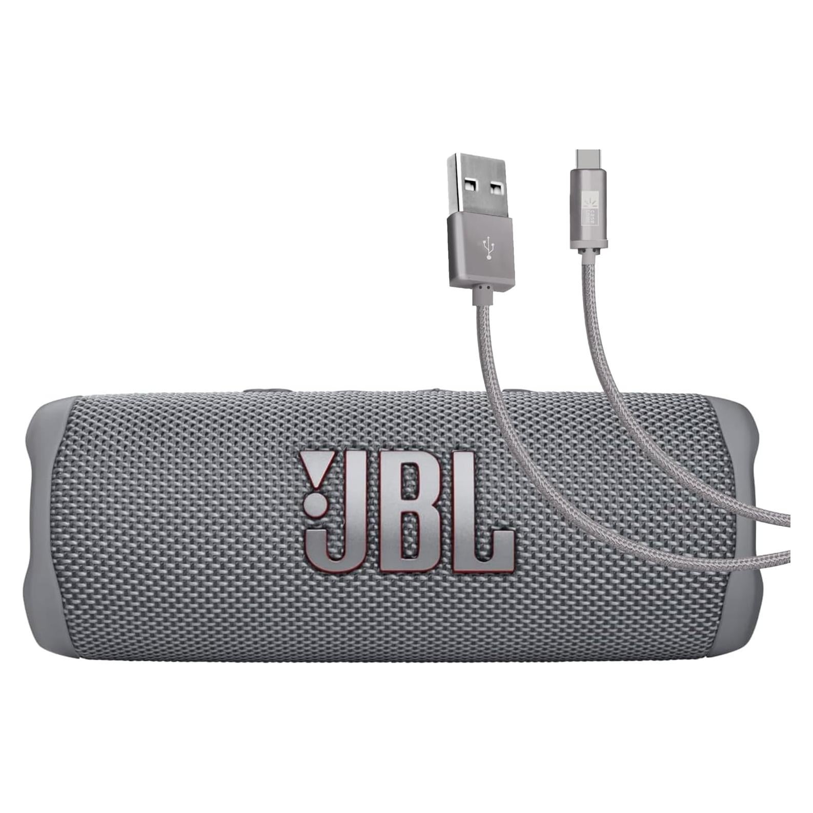 Altavoz Bluetooth JBL Flip 6 Gris + Cable USB Tipo-C 1.83m