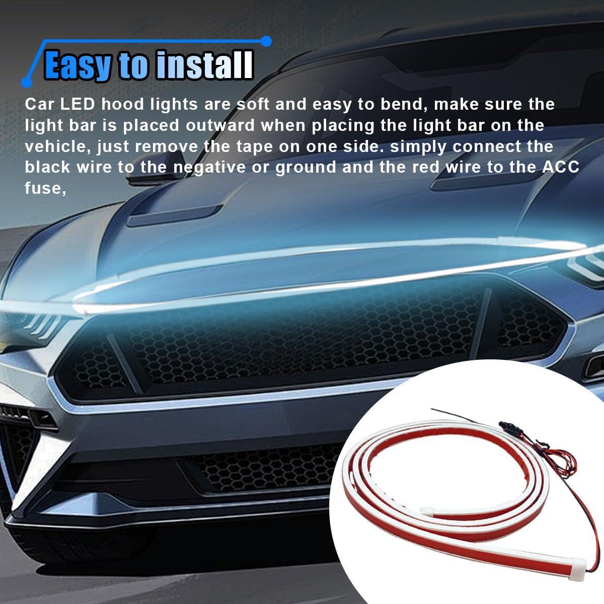 Tira de Luz LED LHDOS para Capó de Coche 182 cm Azul