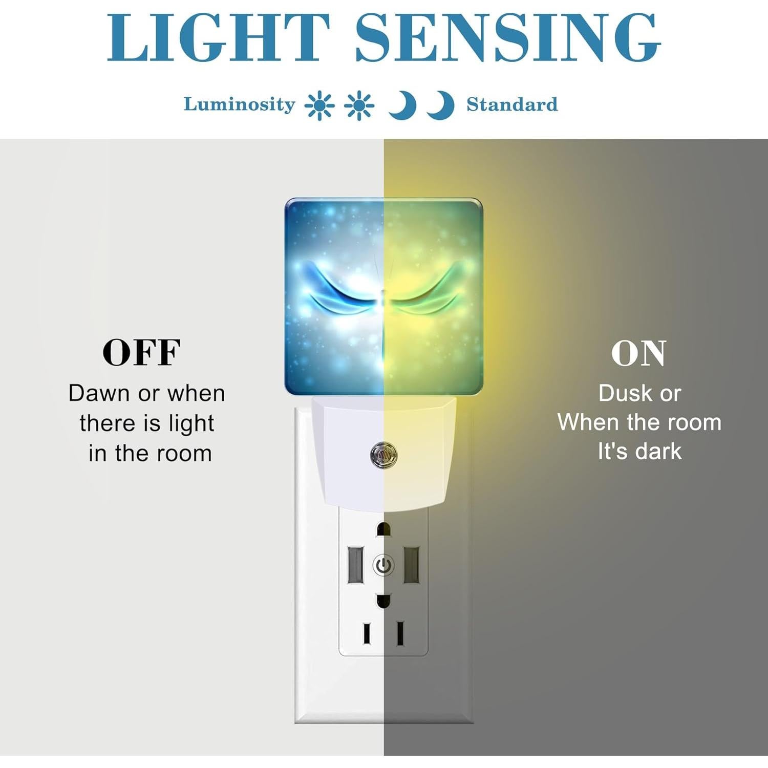 Luz Nocturna LED Uiaoiais Dragón Azul con Sensor Automático