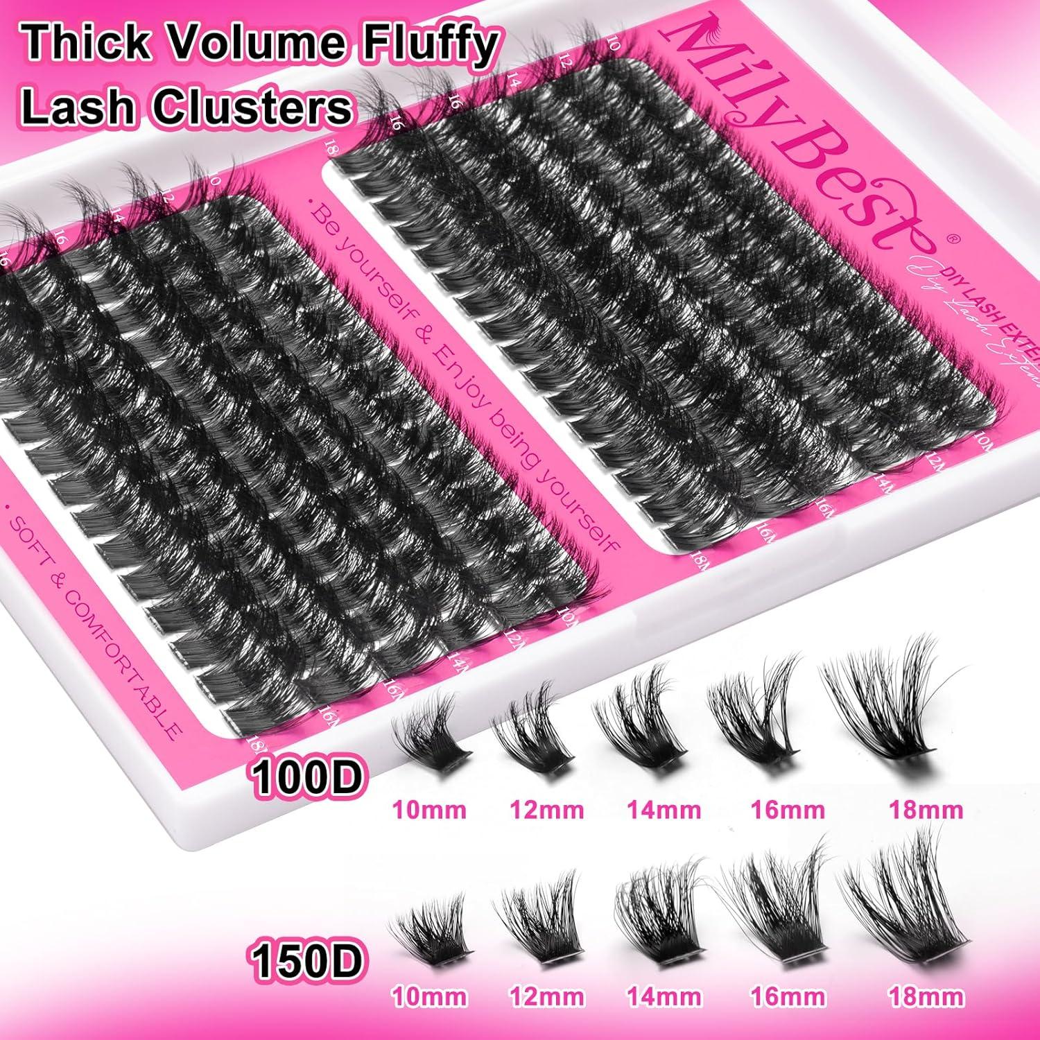 Kit de Extensión de Pestañas MilyBest 100D 150D 10-18mm