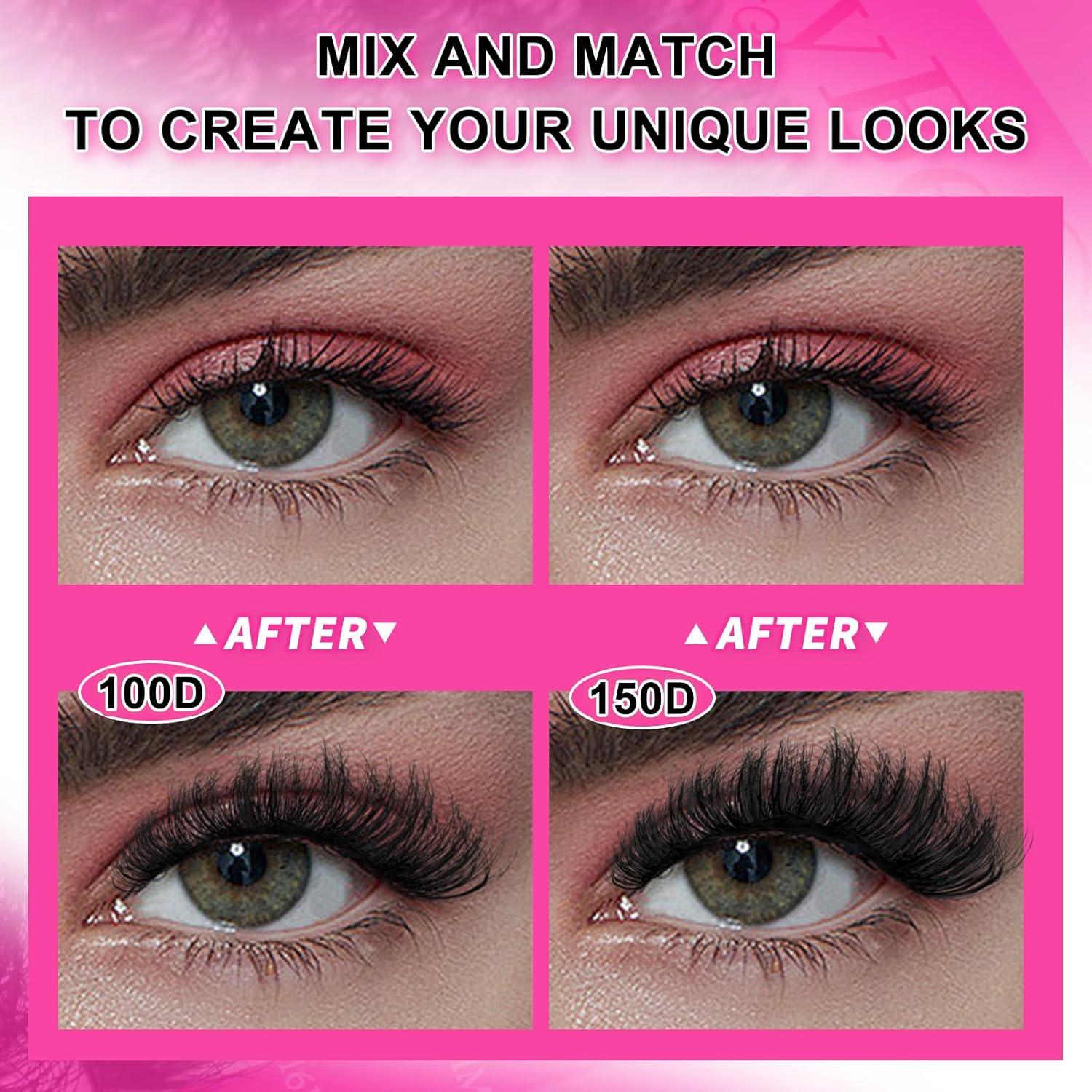 Kit de Extensión de Pestañas MilyBest 100D 150D 10-18mm