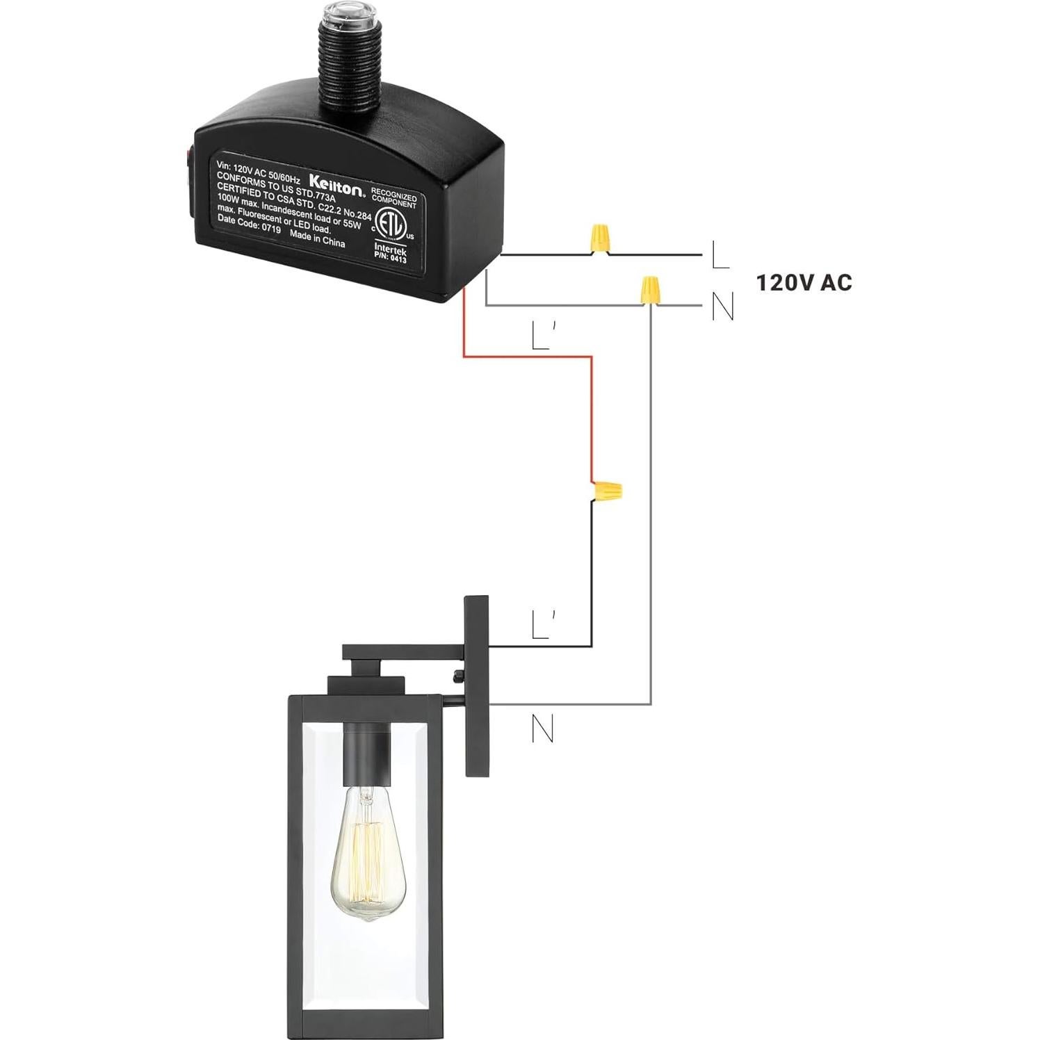 Sensor de Luz Fotocélula Keilton 120V CA Automático