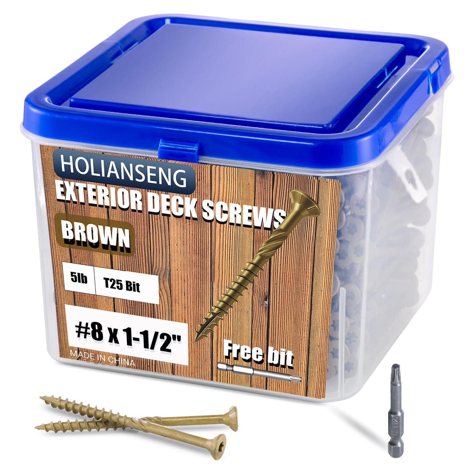 Tornillos para Deck #8 x 38mm Marrón Epoxi 5lb 805 Pcs