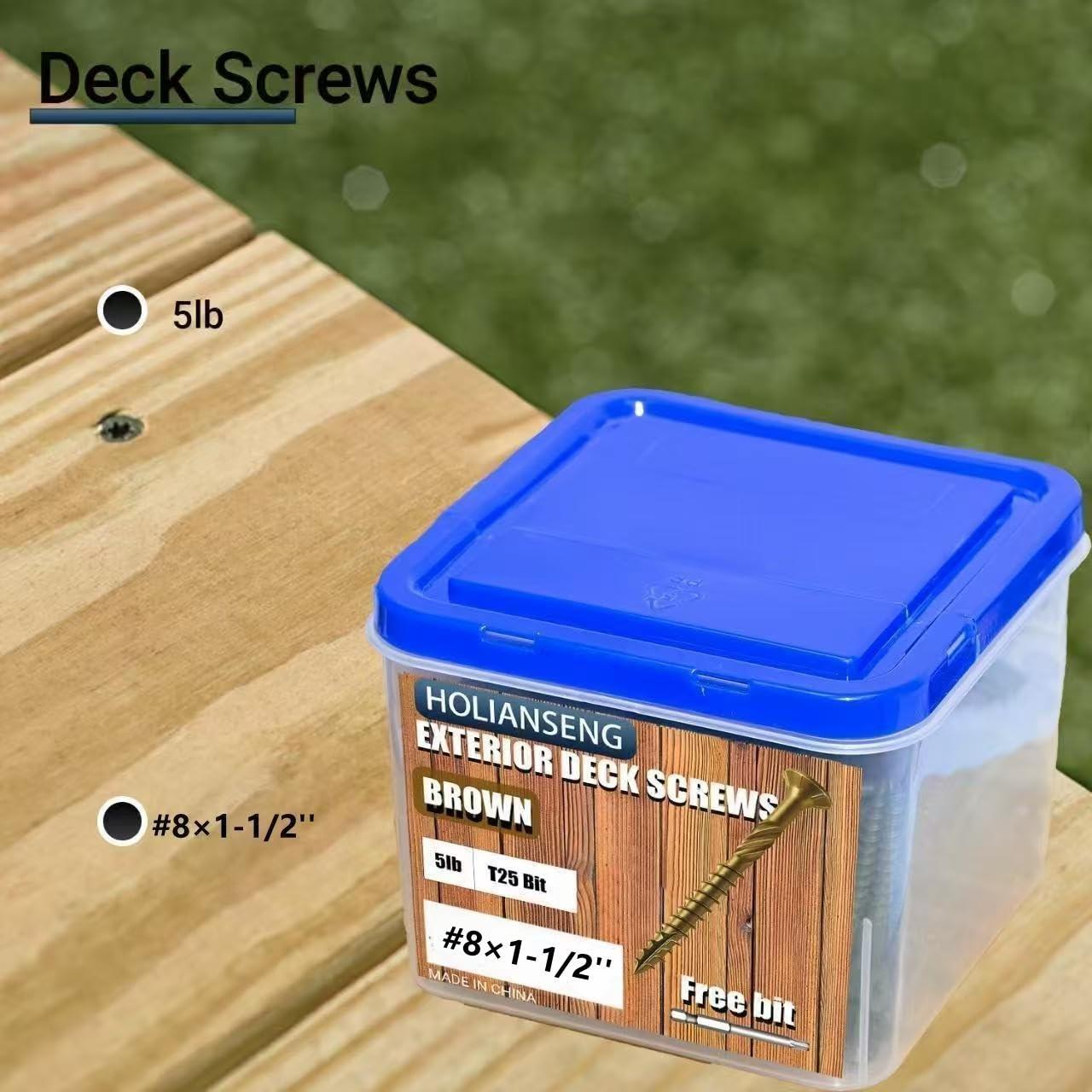 Tornillos para Deck #8 x 38mm Marrón Epoxi 5lb 805 Pcs