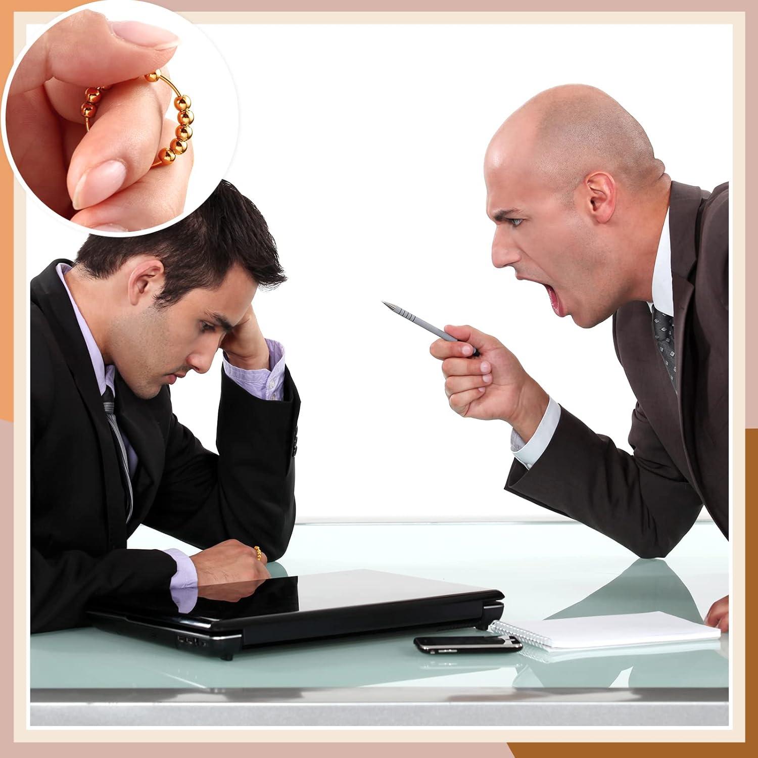 30 Anillos Antiestrés Ajustables Yinkin de Acero Inoxidable Dorado