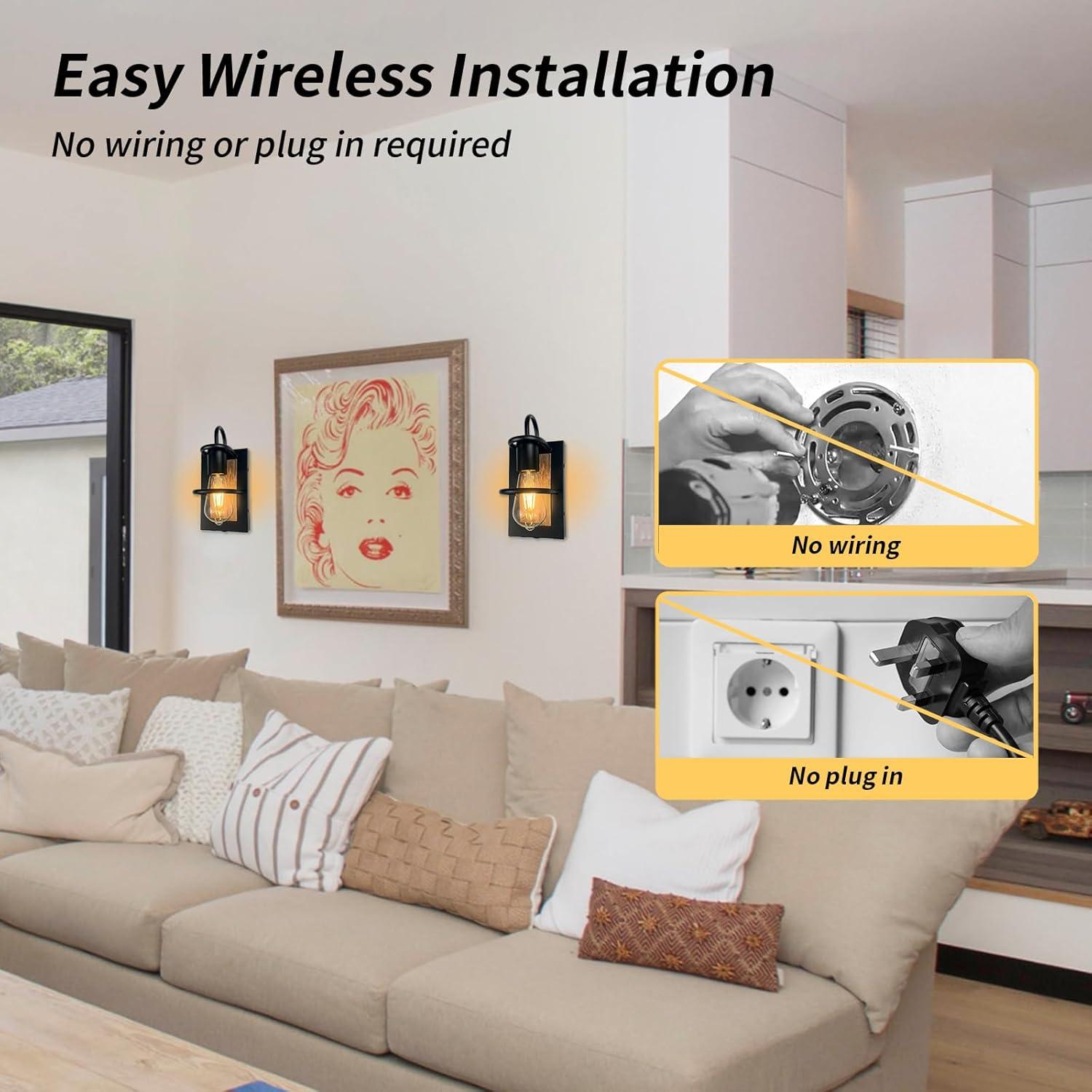 Lámpara de Pared Vintage ThyFenno Recargable 17.8x12.7cm